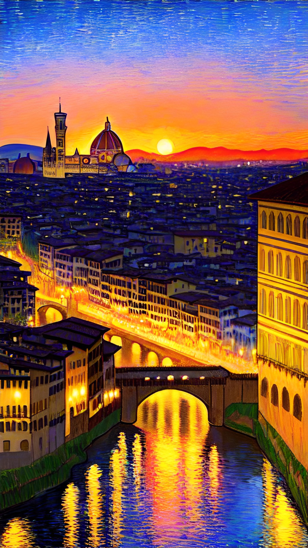 florence at sunset, van gogh, kinkade preview