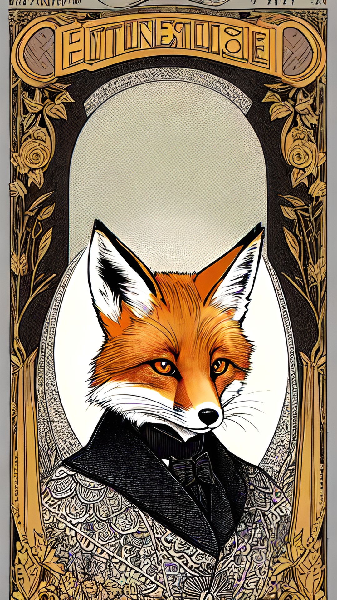 fox in the style of a victorian comic, encyclopedic illustrations preview