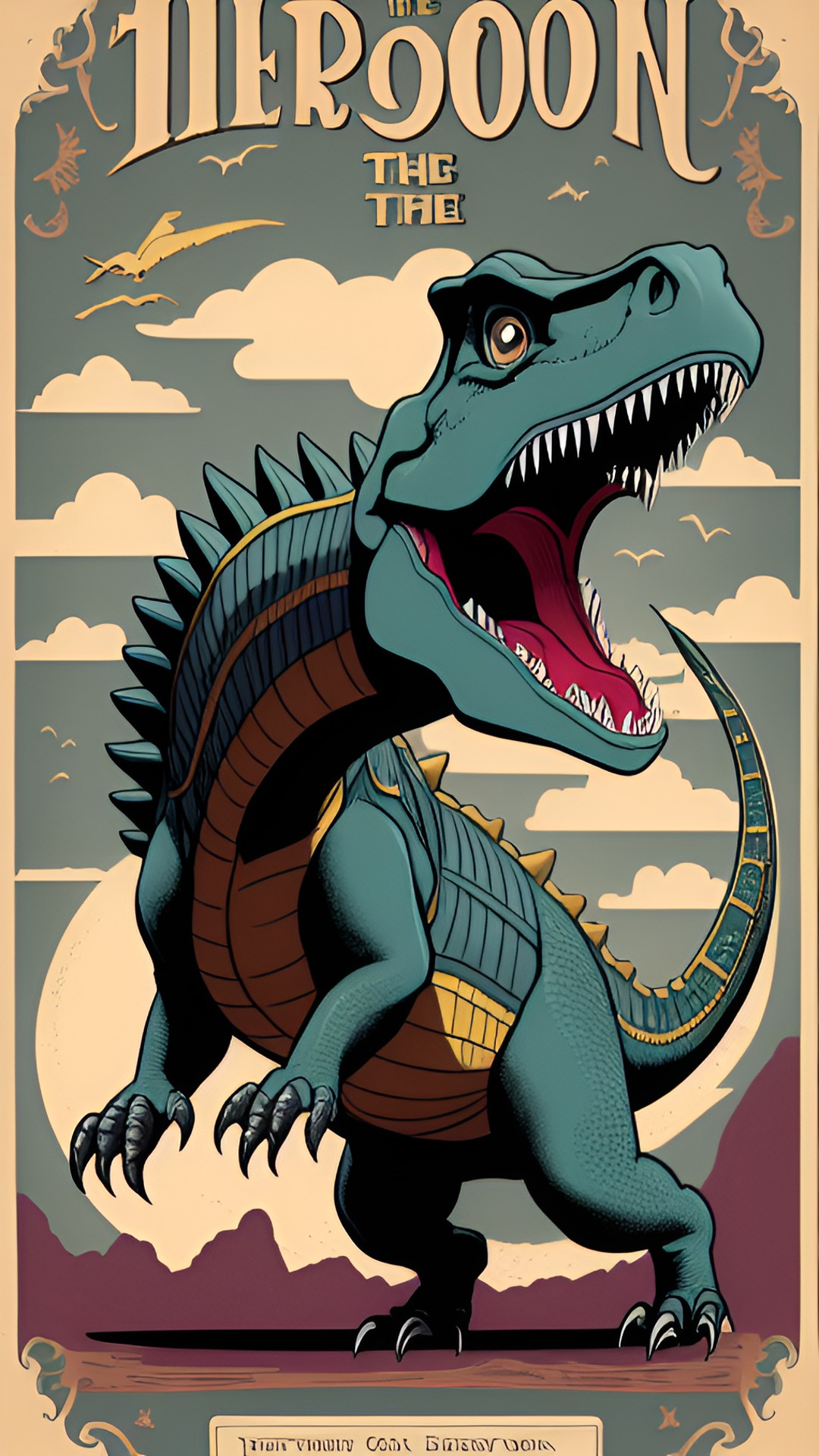 dinosaur in the style of a victorian comic, encyclopedic illustrations preview