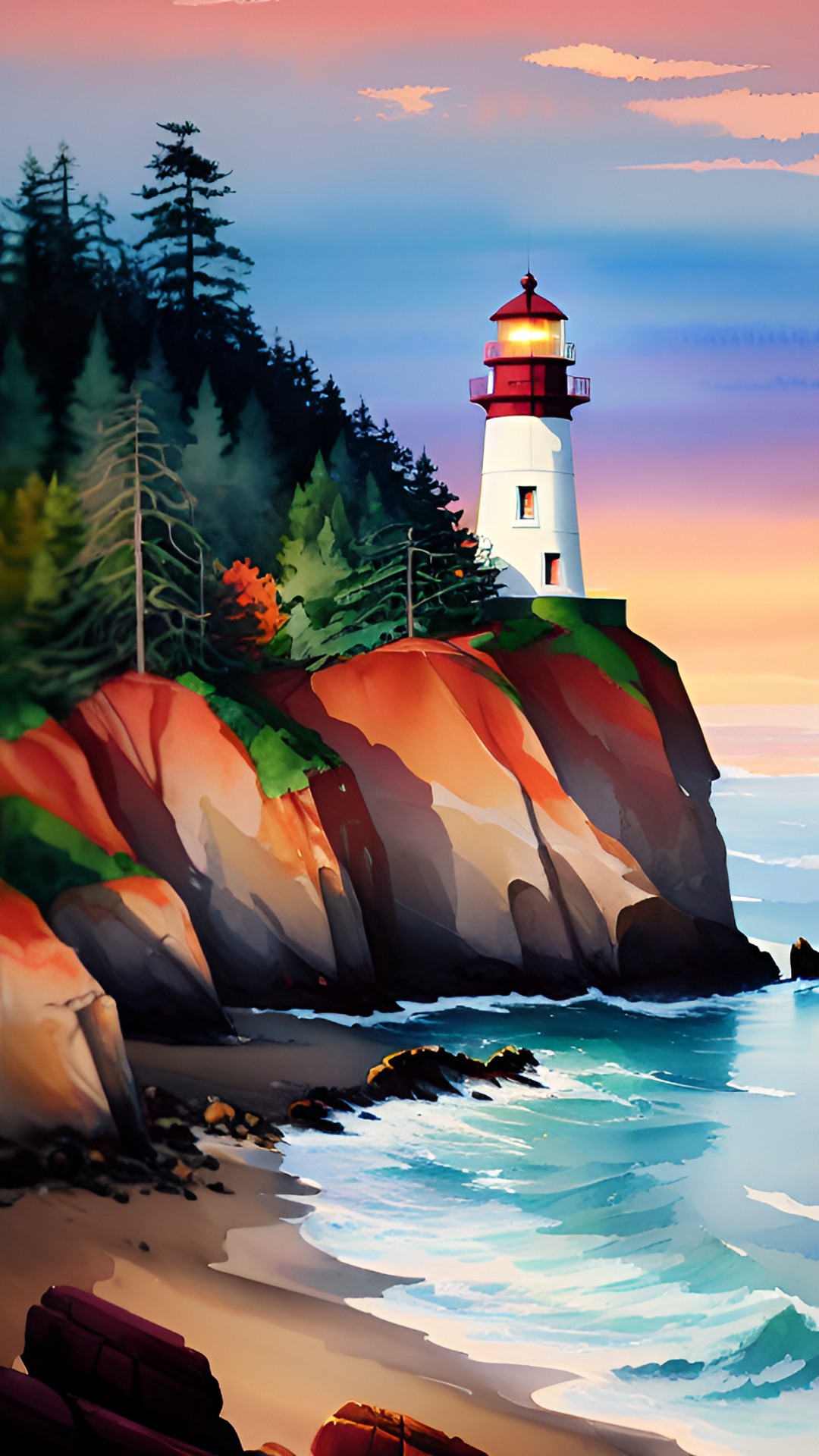 arcadia bay lighthouse at dusk, arcadia bay, oregon. oregon coast preview