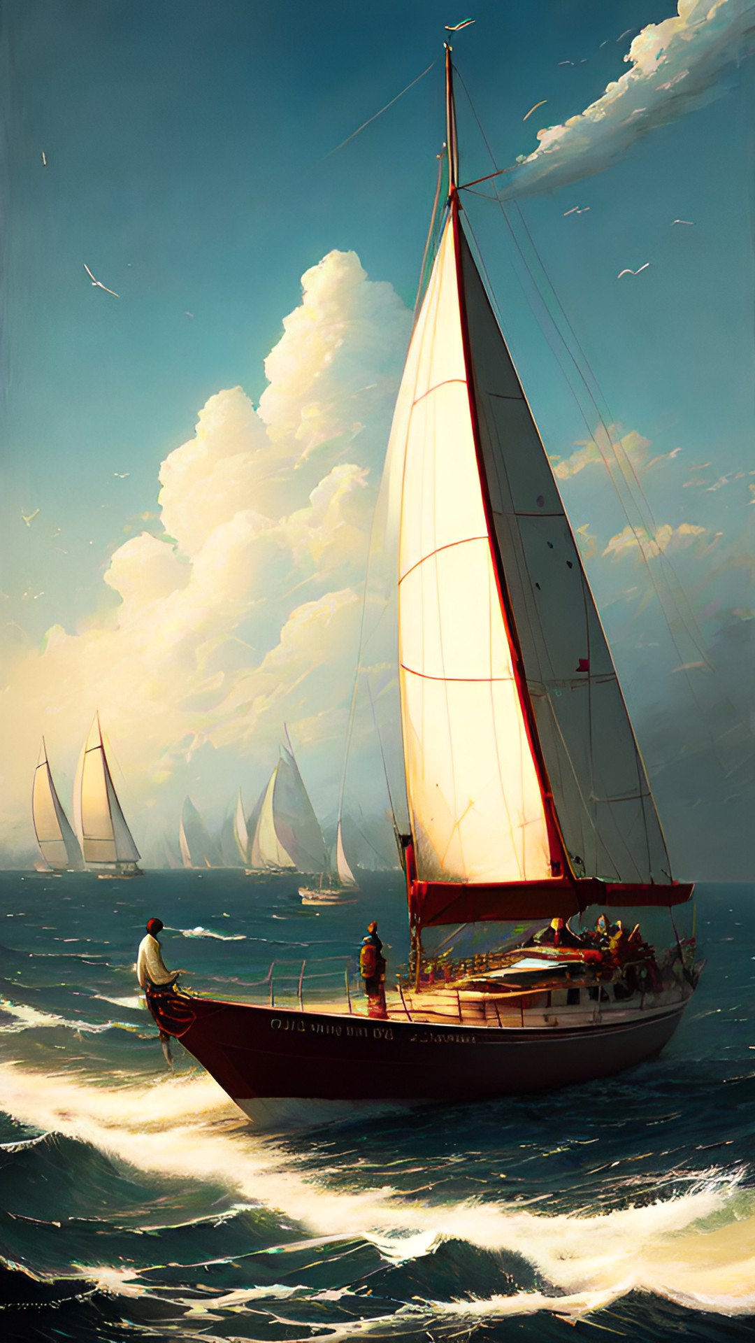 stunning landscape image 0f people sailing preview