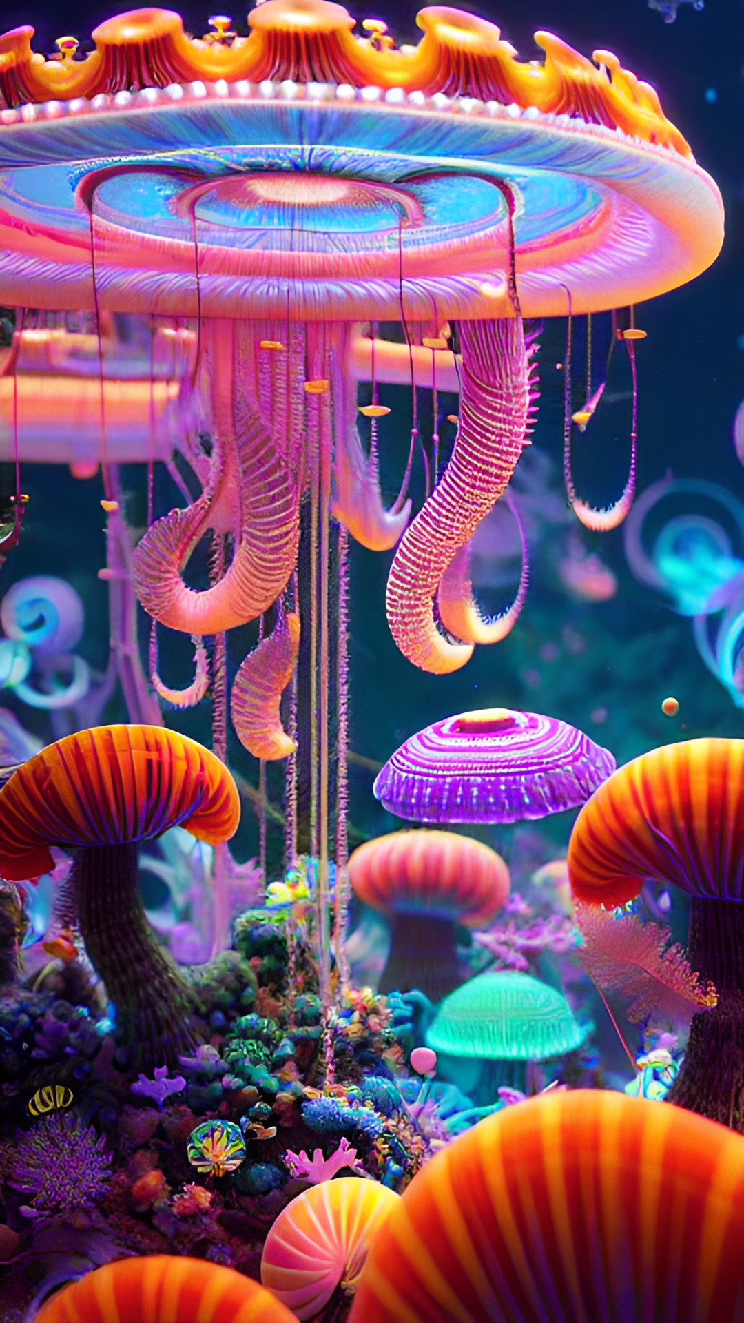 amazing cosmic hypnotic colorful hypnotic jellyfishes preview