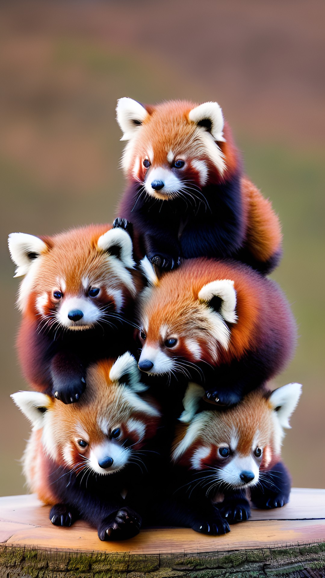 A Red Pandamid. - a pile of adorable red pandas stacked on top of each other preview