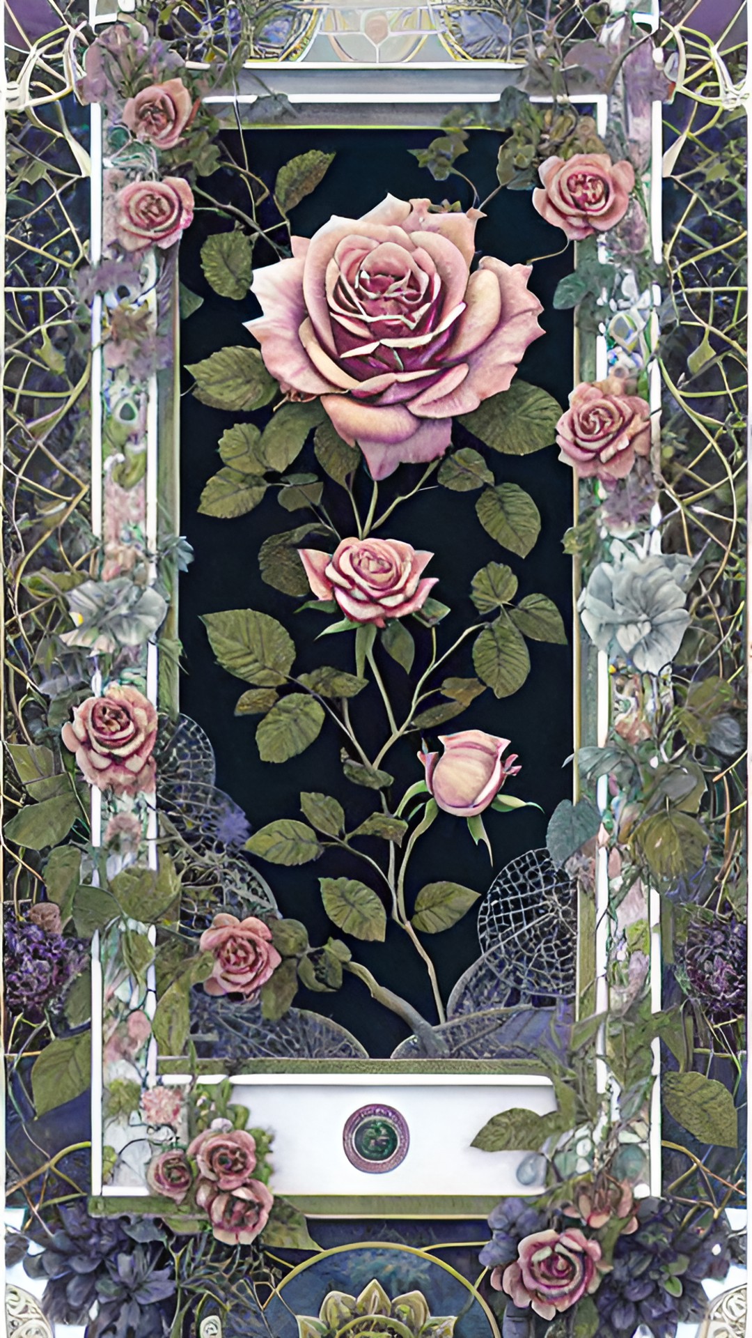 plum-silver roses. the image should feature only plants. preview