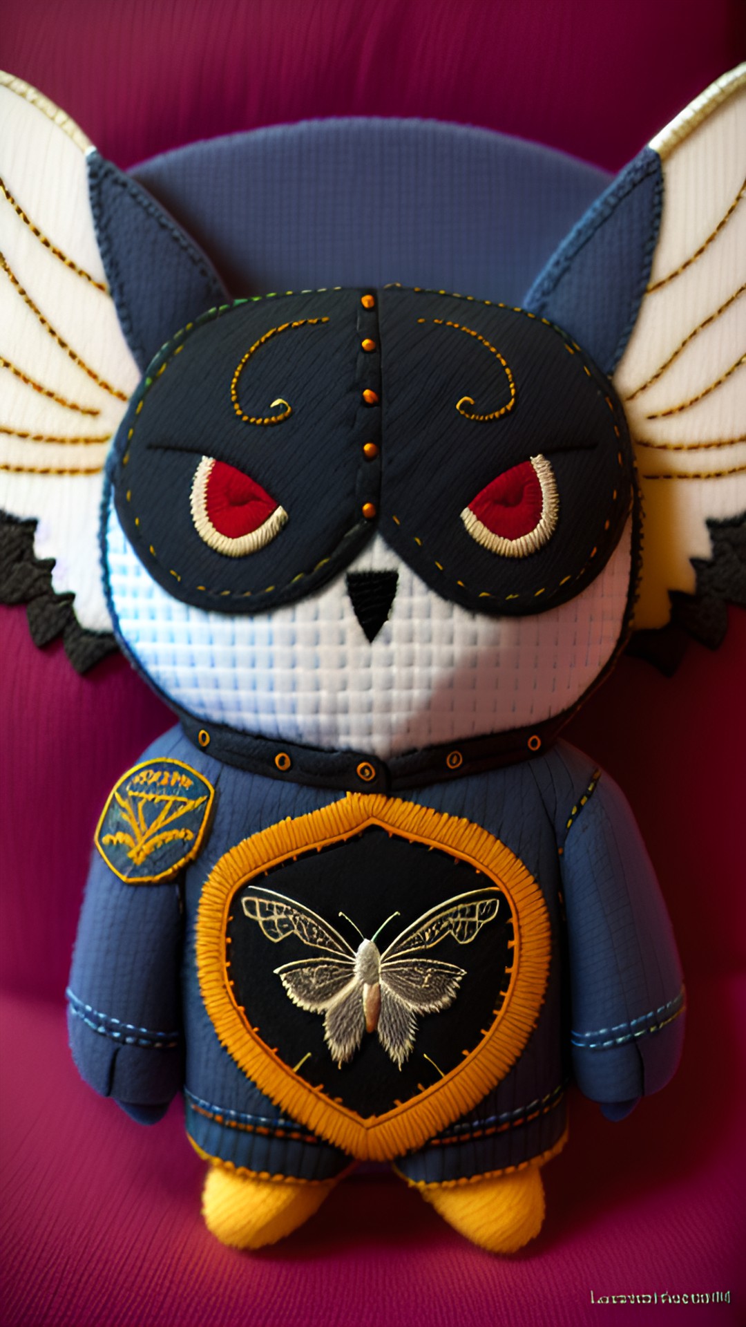 3d smooth operator mothman textured embroidery preview