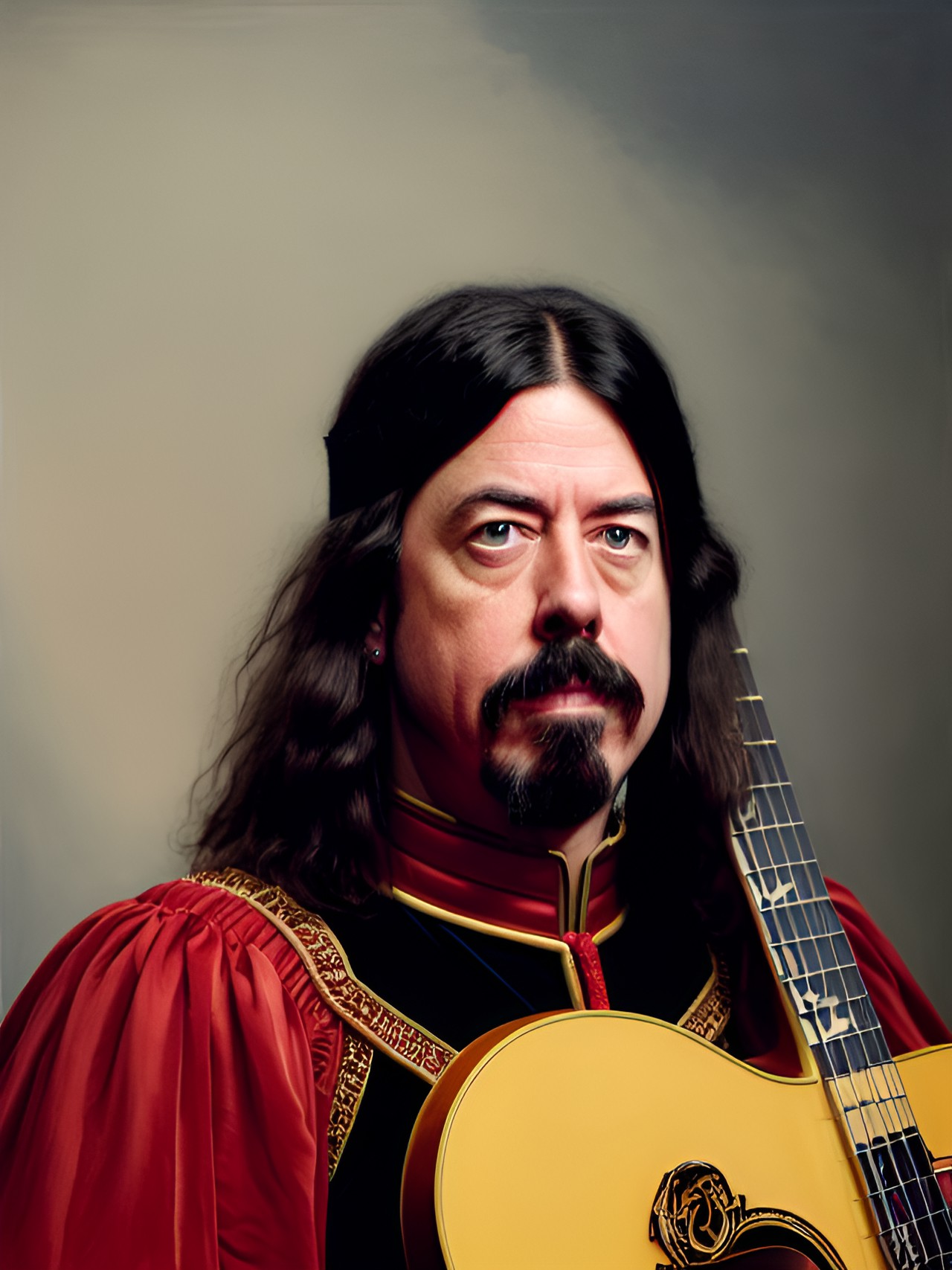 dave grohl portrait in style of jan van eyck preview