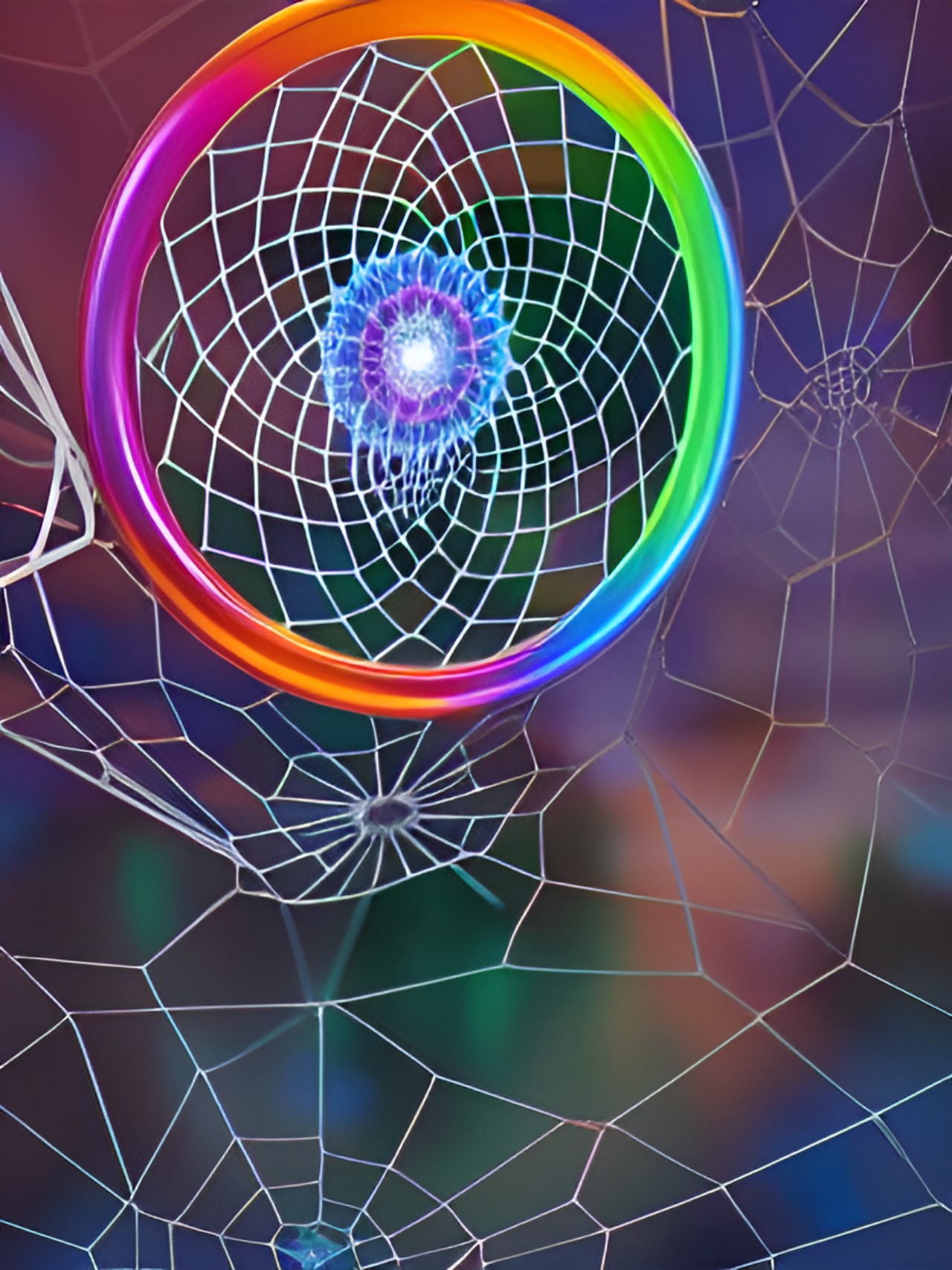 rainbow spiderweb dream catcher preview