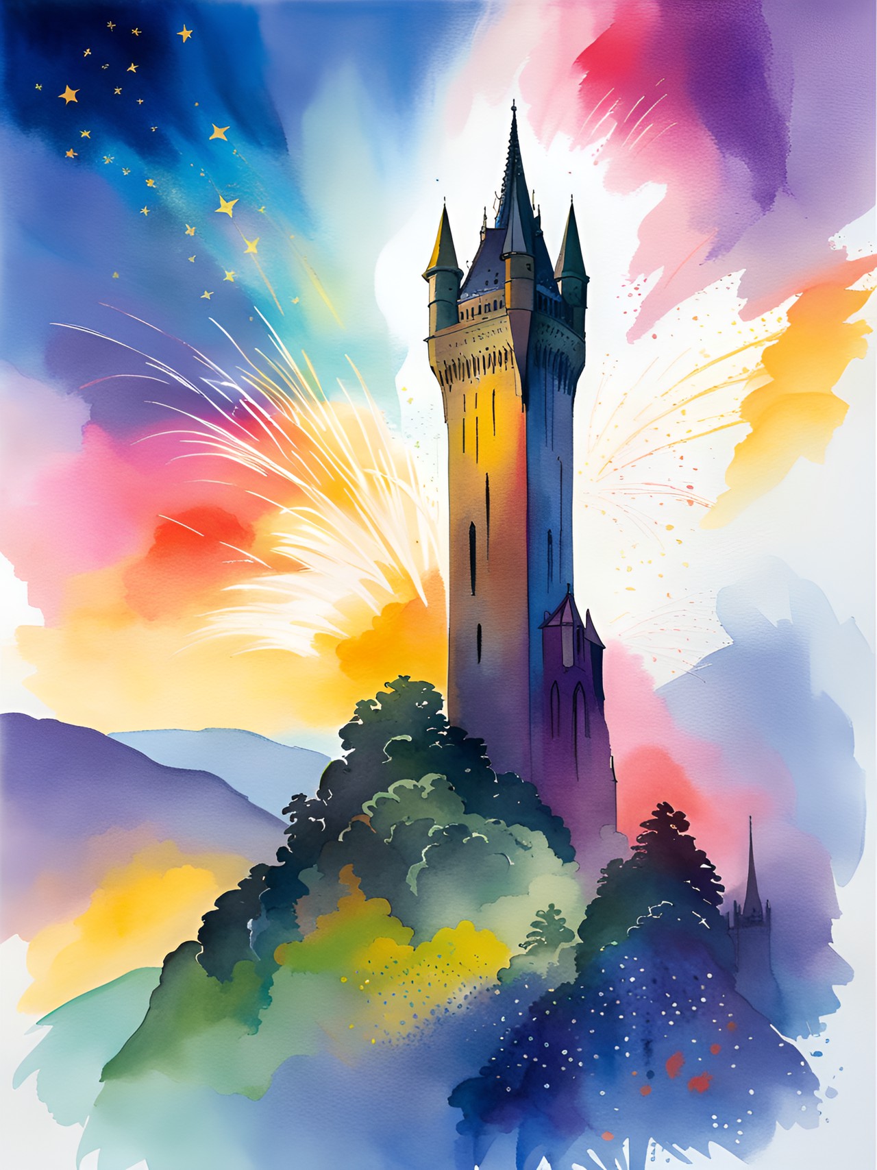 wallace monument - fireworks at wallace monument form stirling preview