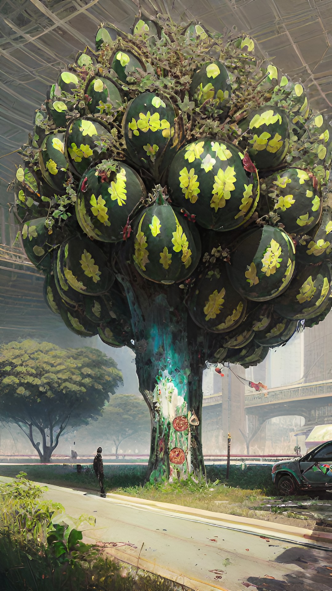 a tree growing watermelons preview