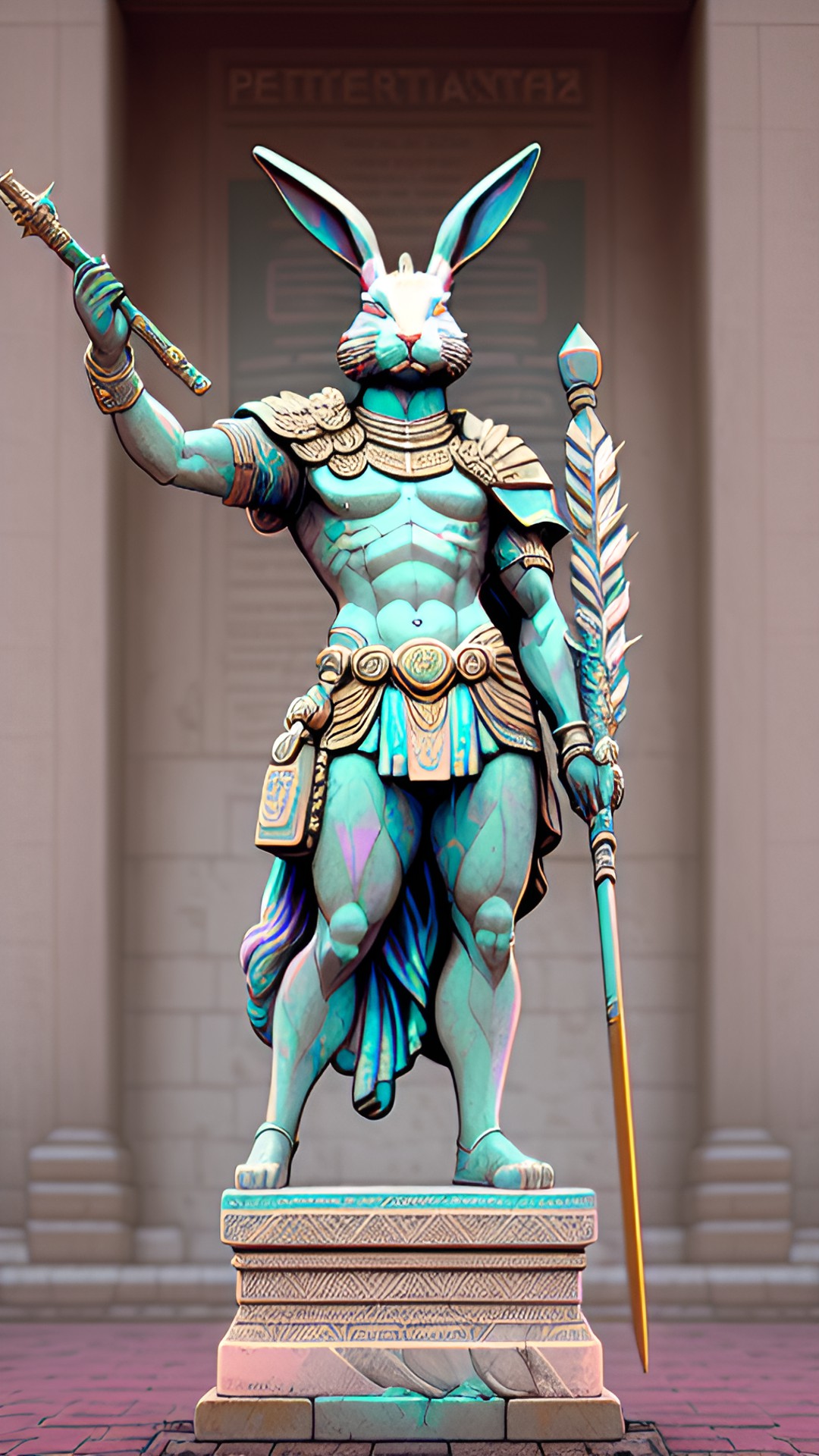 an ancient statue of the legendary rabbit warrior preview