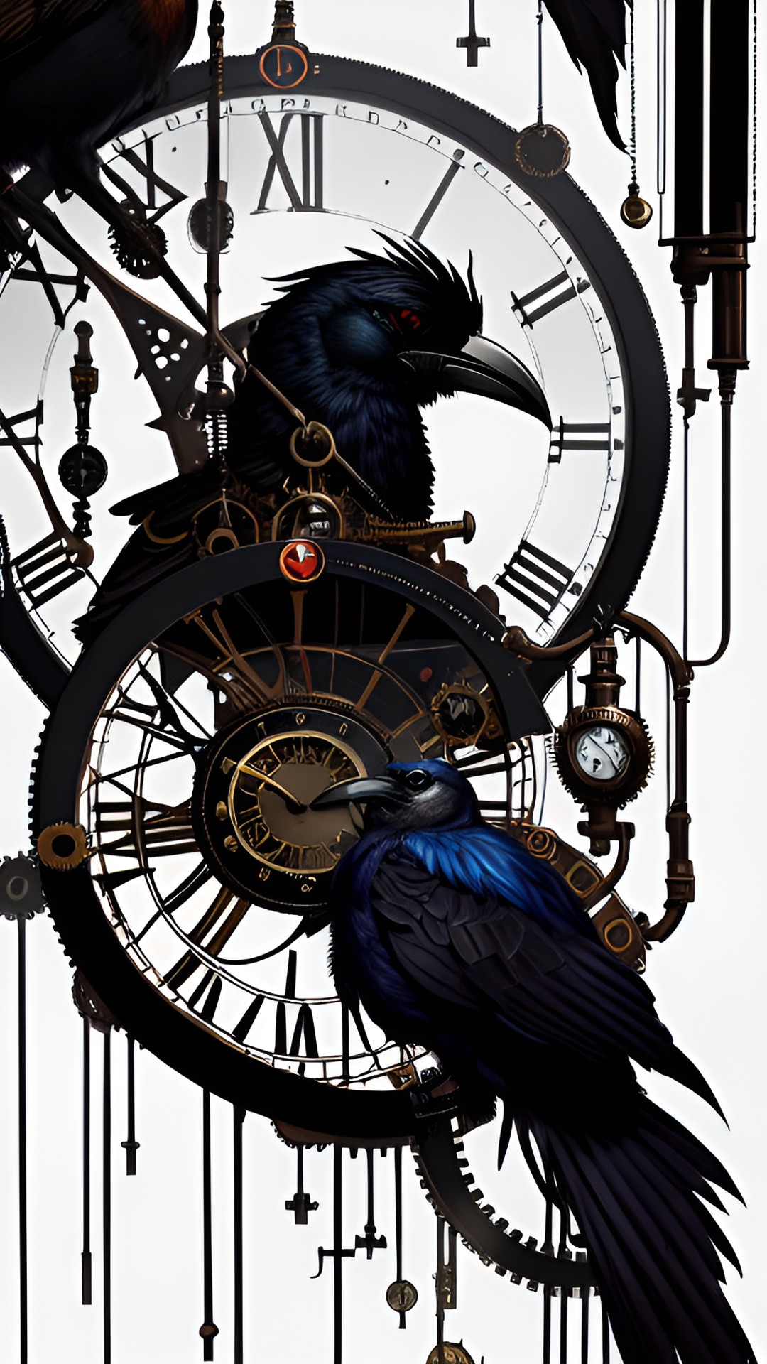 ravens with red eye, clocks preview