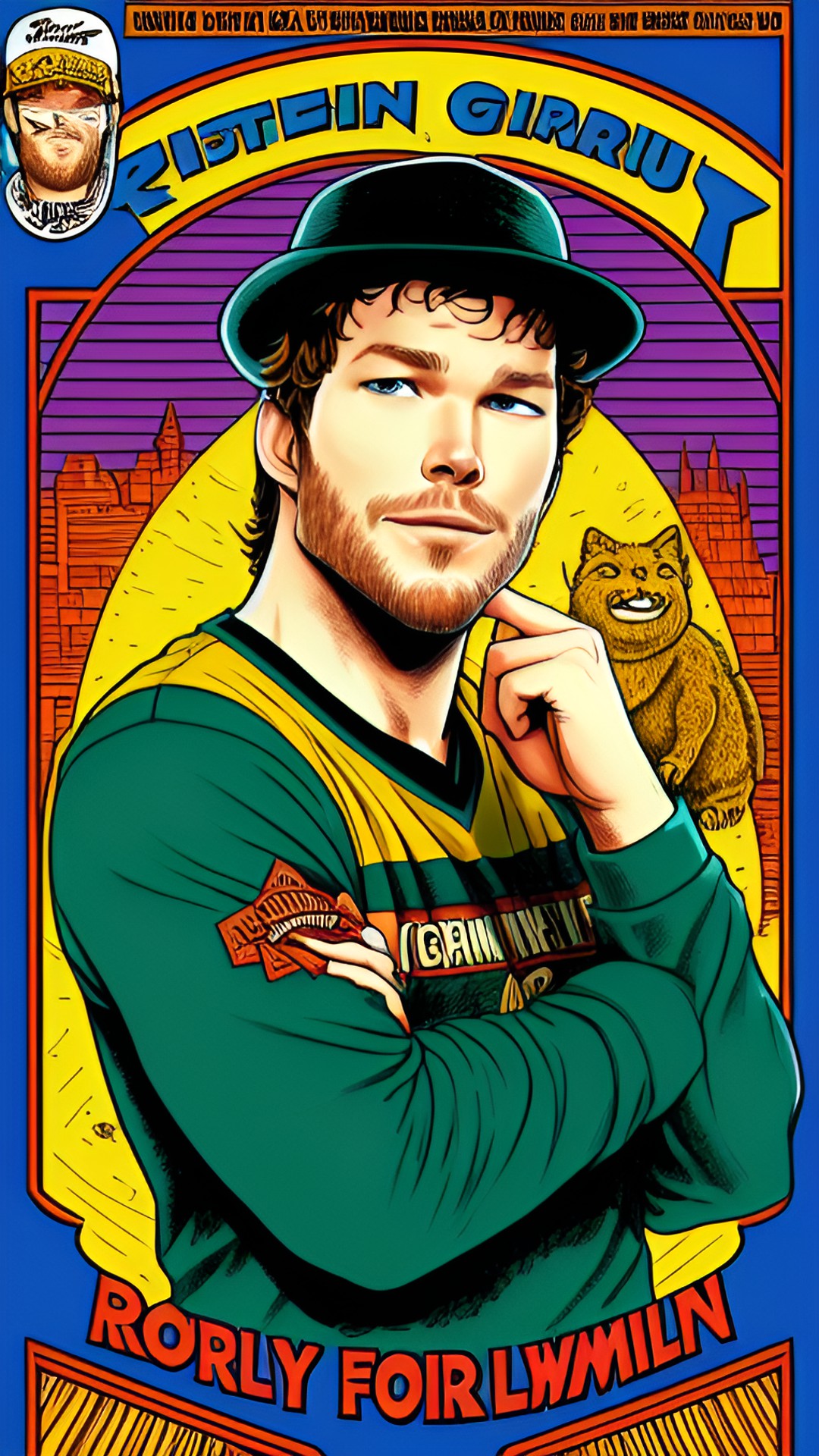 chris pratt in the style of robert crumb comics preview