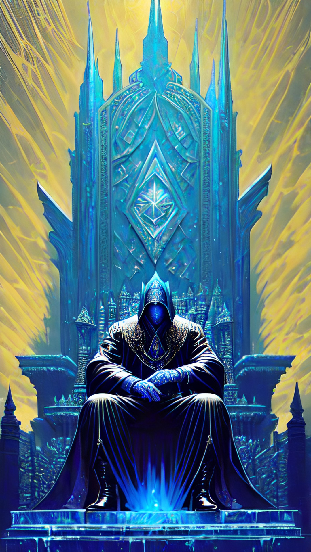 blue sapphire throne / icy blue black background preview