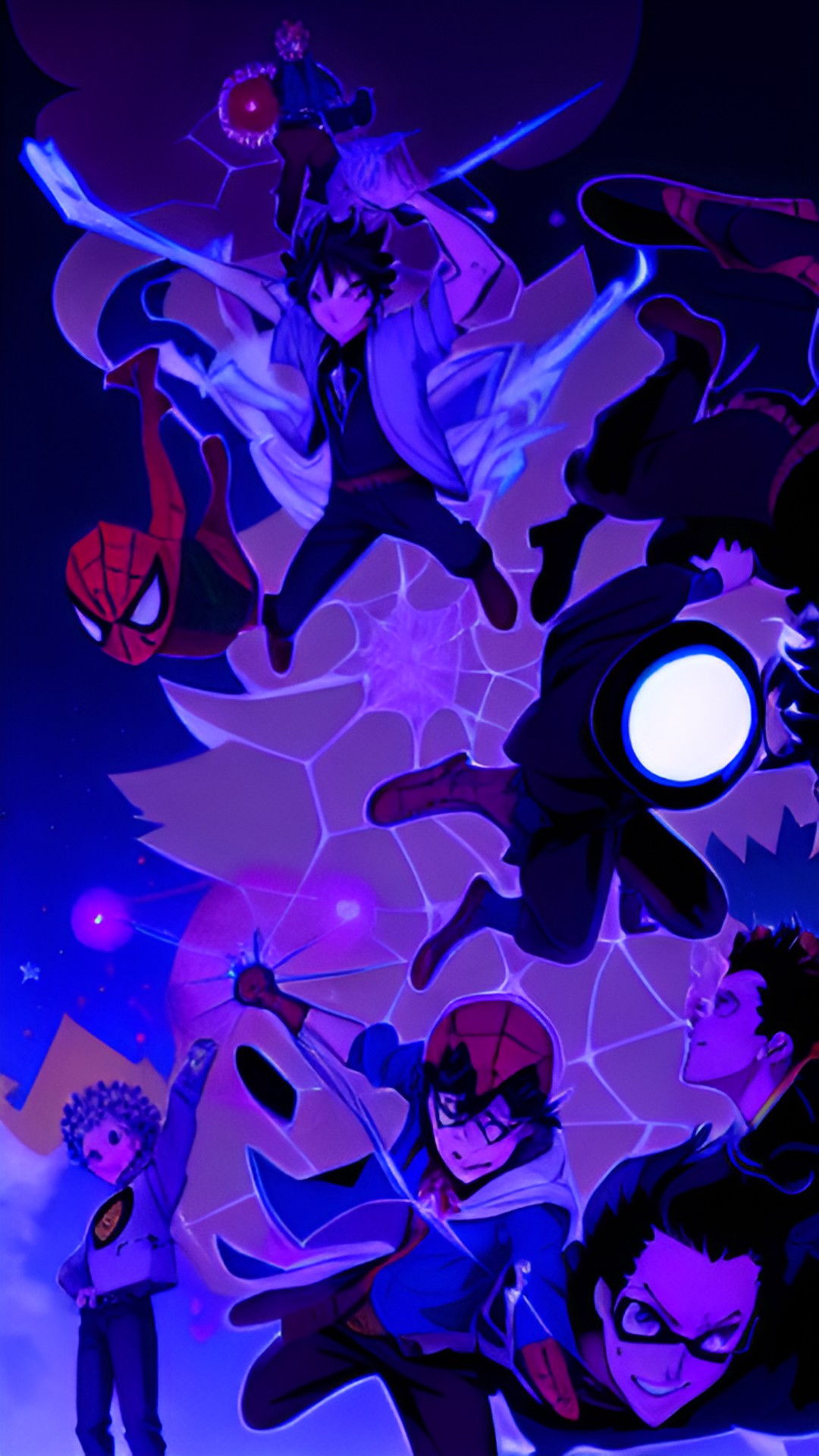 spiderman into the spider verse mixed with black clover anime preview