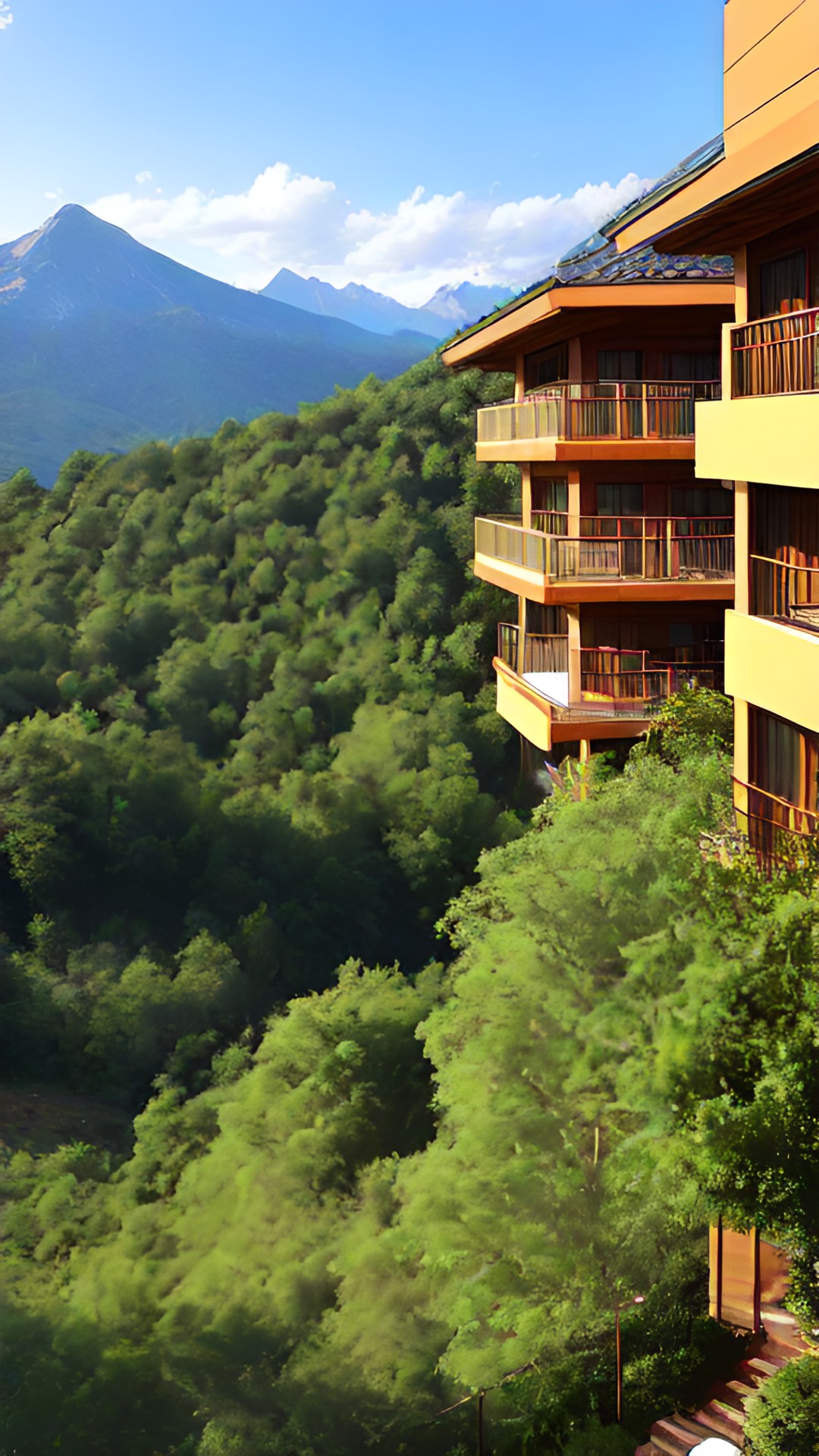 city ​​built at the foot of the mountain, modern ecological suites preview