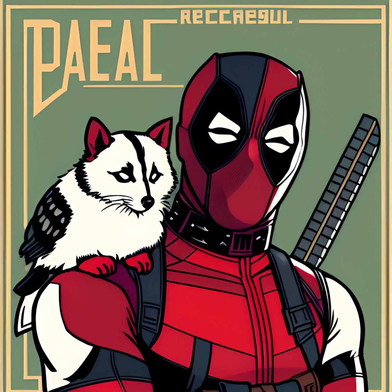 deadpool as dr doolittle  art deco style preview