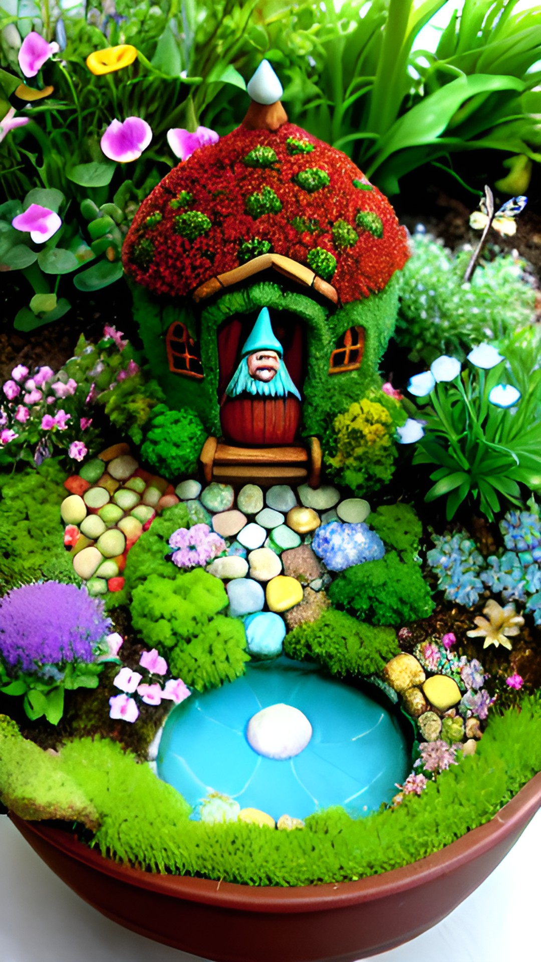 gnome in a fae gard - fairy garden preview