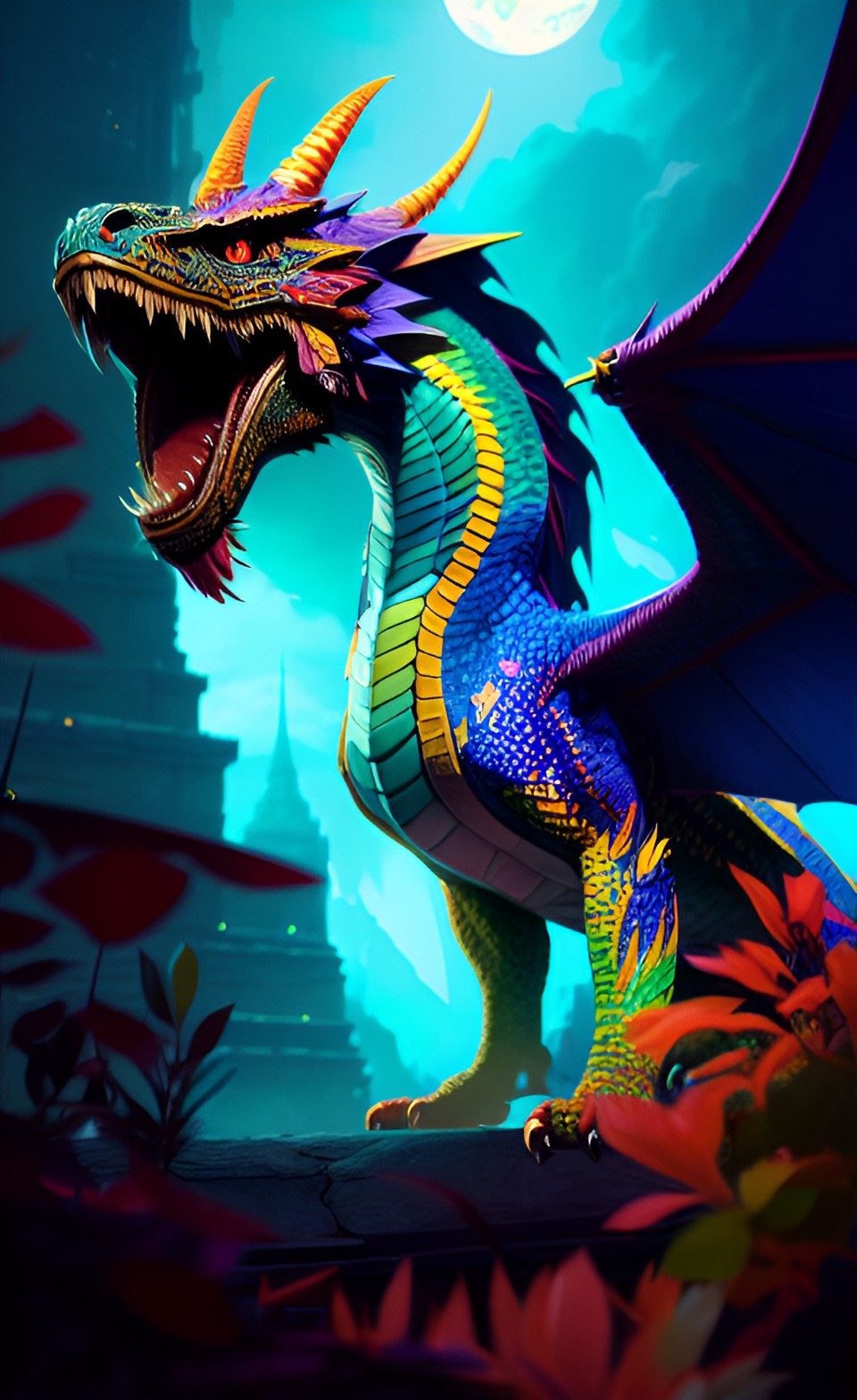 Quetzalcoatl - colorful aztec dragon preview