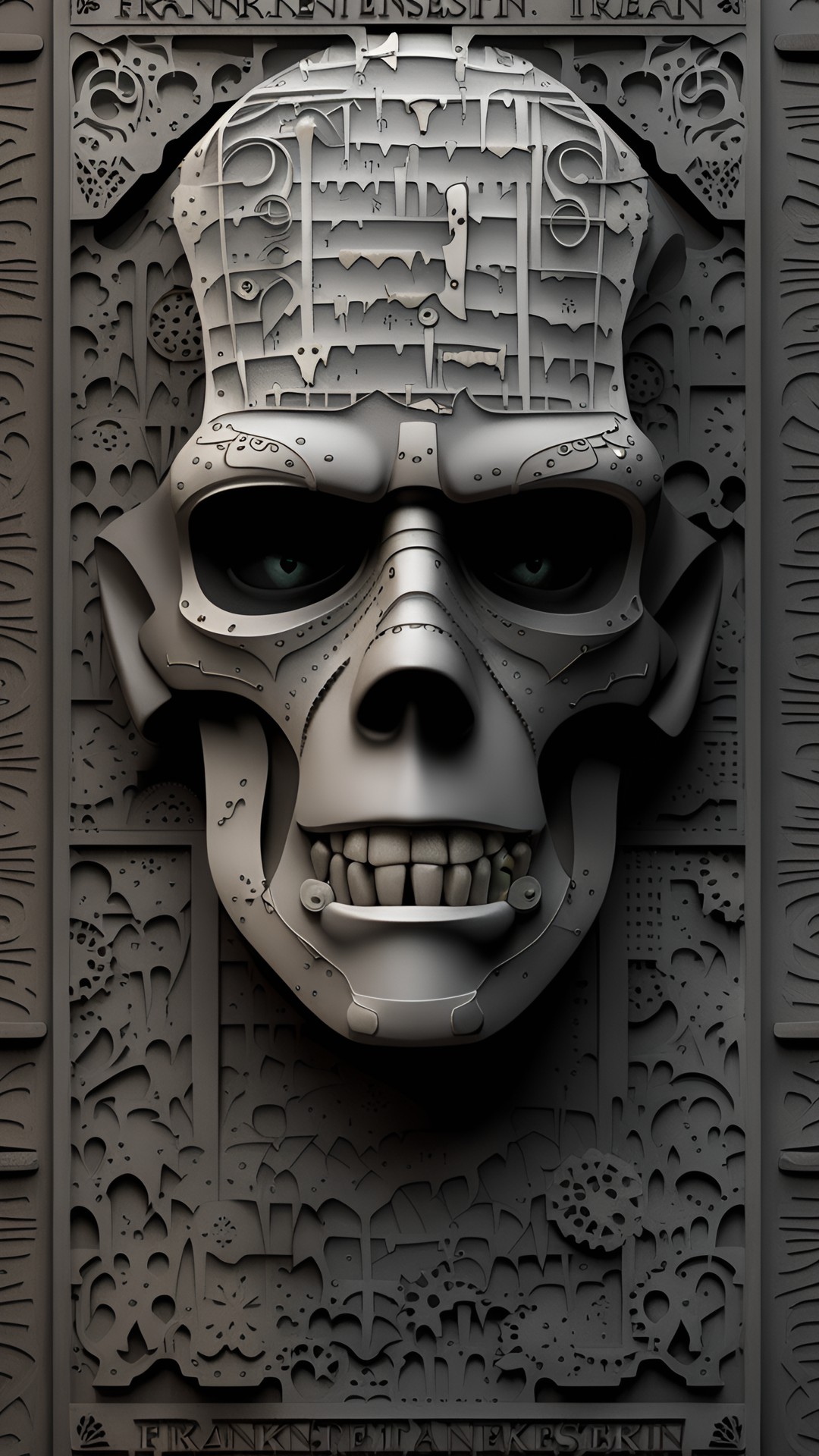 Franko Einstein - frankenstein ,type render,bone pattern, iron dark scene preview