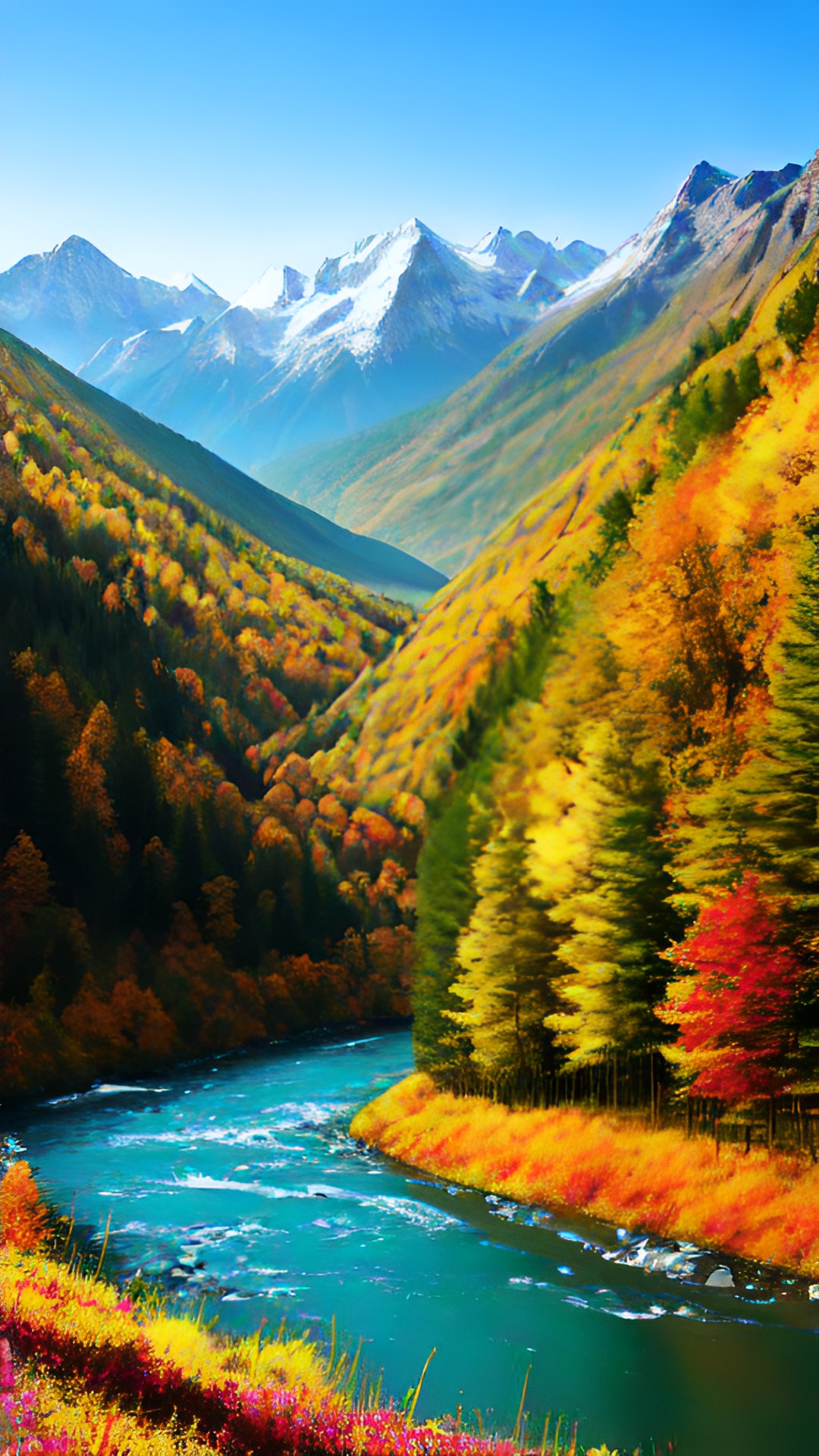 mountain landscape with river preview