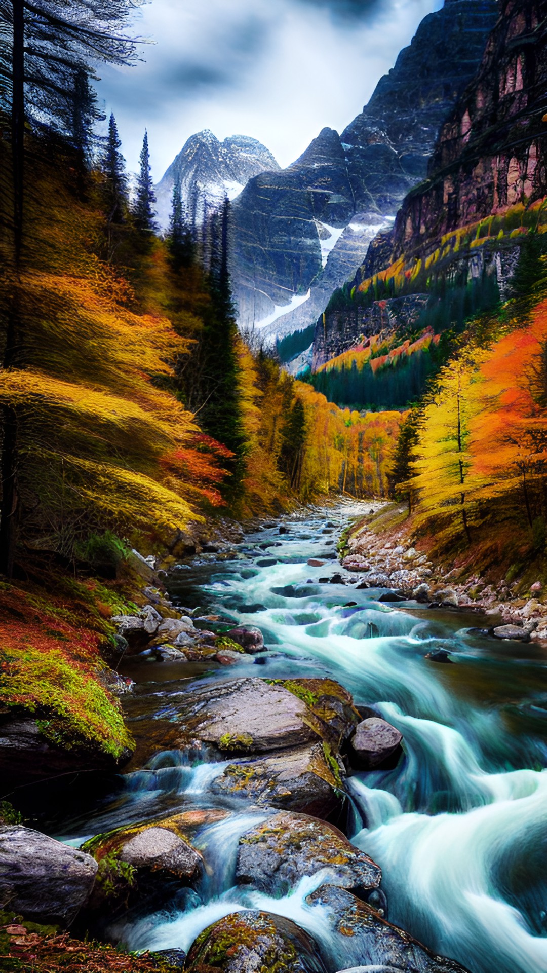 mountain landscape with river preview