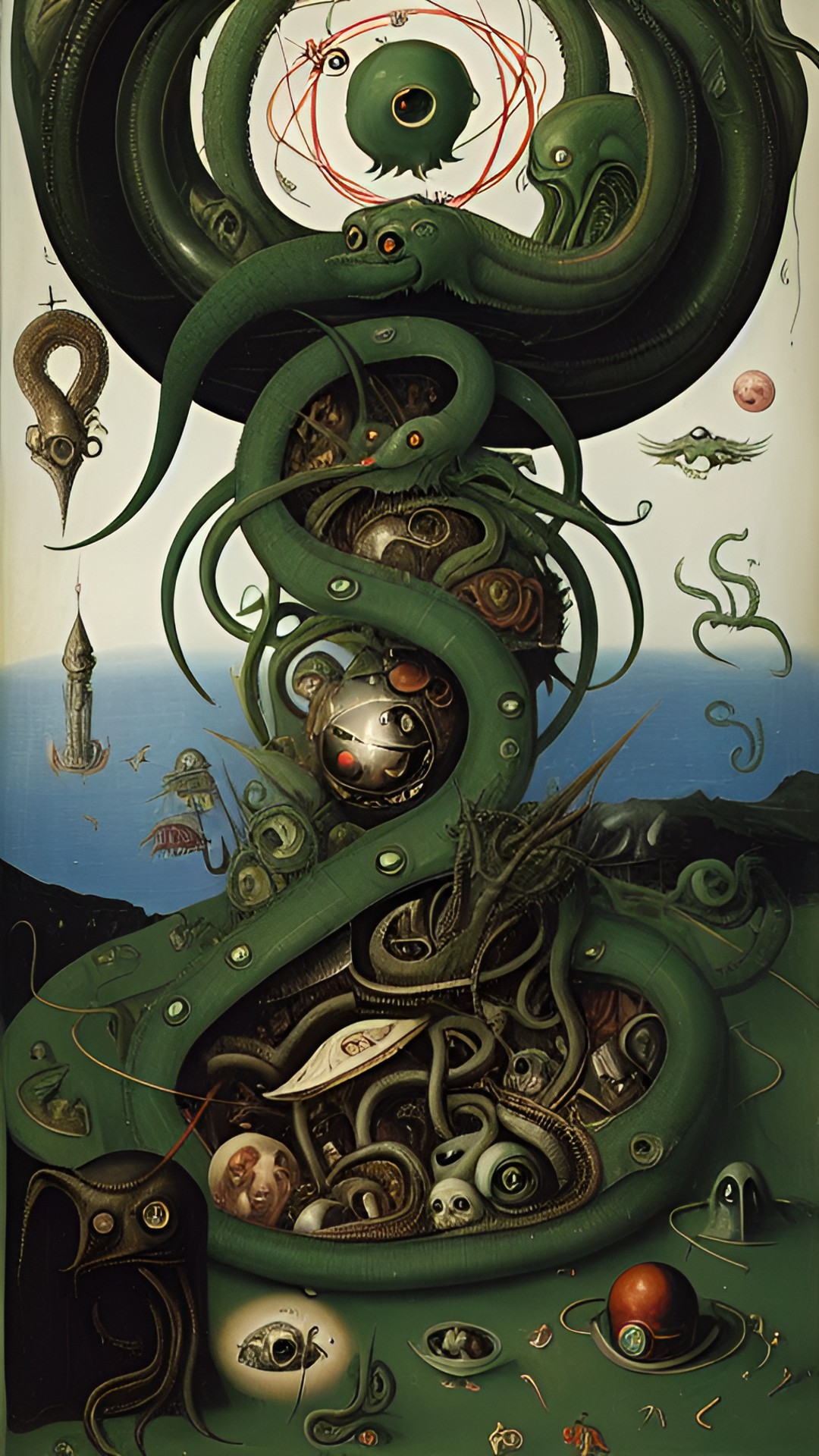 CTHULHU LIVES - weird and unusual nest of snake like appendages of cthulhu  alien creaters conceived by h.r. giger preview