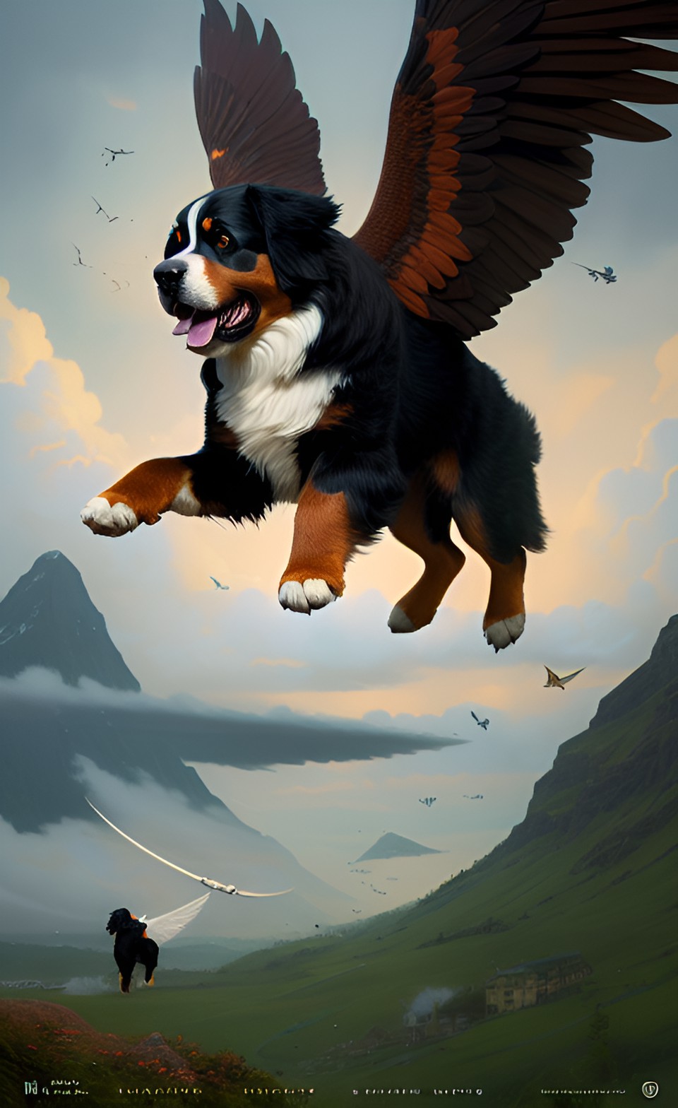 bernese mountain dog flying wings preview