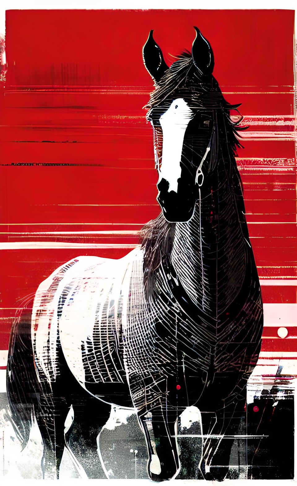 Horse on red - sleipnir preview