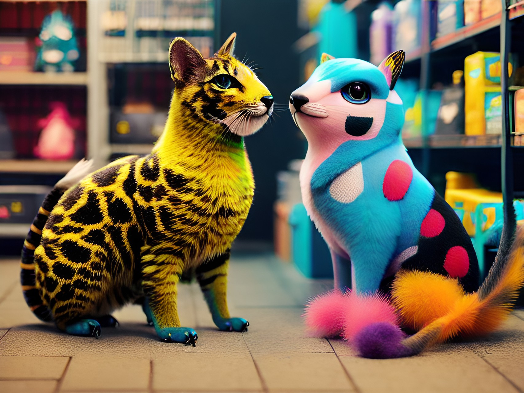 pet shop selling rejected ai generated creatures preview