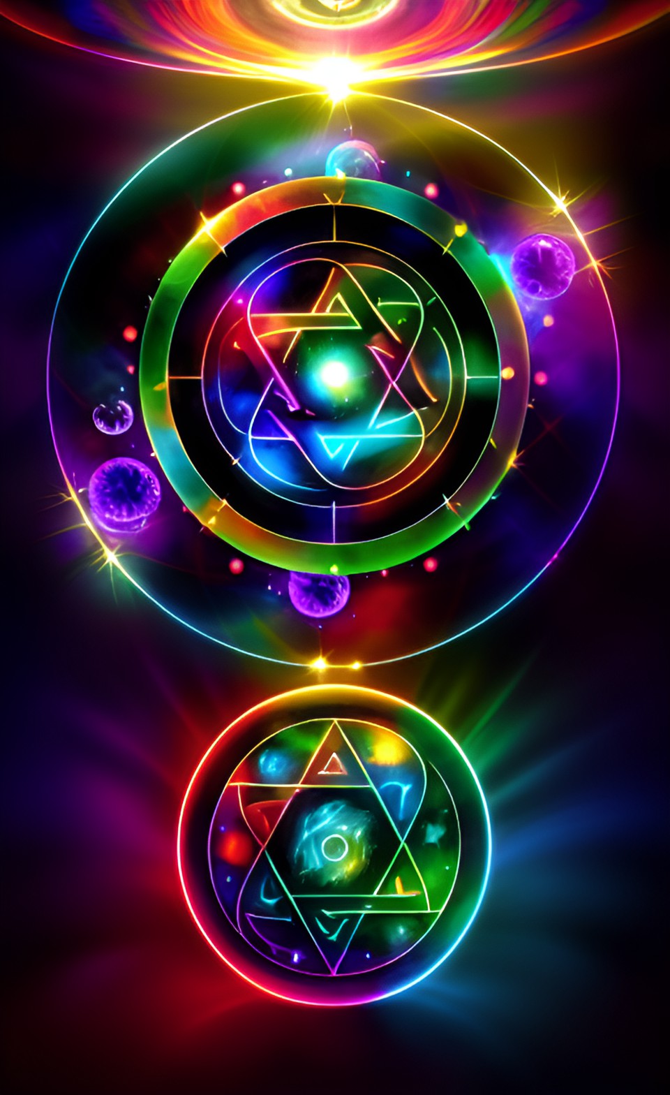 alchemical transcendence  - a stone is undergoing alchemical transcendence, surrounded by swirling energy and strange symbols. they are glowing with a bright light, epic feel. prismatic effects preview