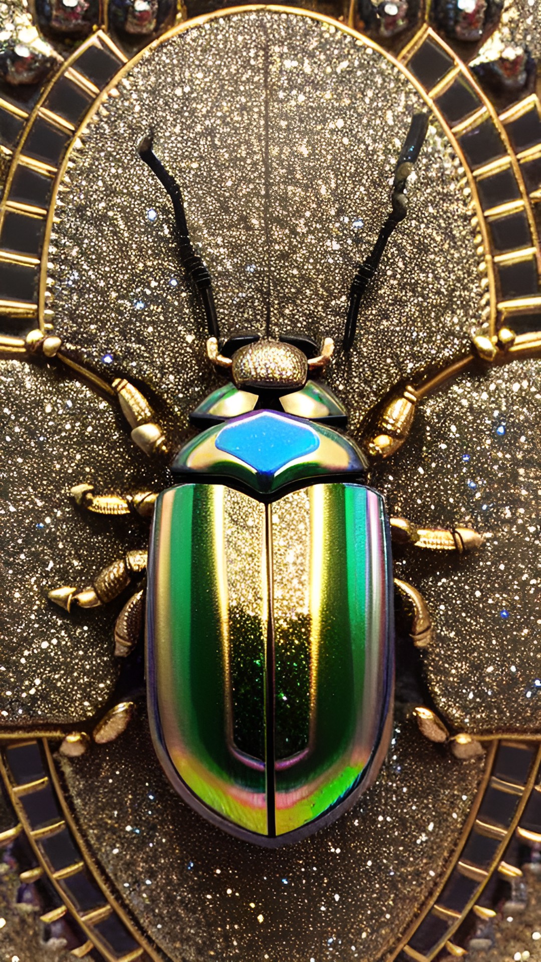 beetle bas relief glittering iridescent preview