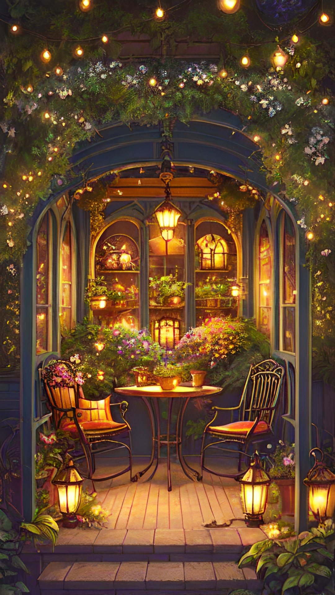 Porch Steampunk - vintage porch
garden with furniture in the night
fireflies
warm summernight
night scene
warm summernight
loads of plants
vintage
cozy
summernight feelings preview