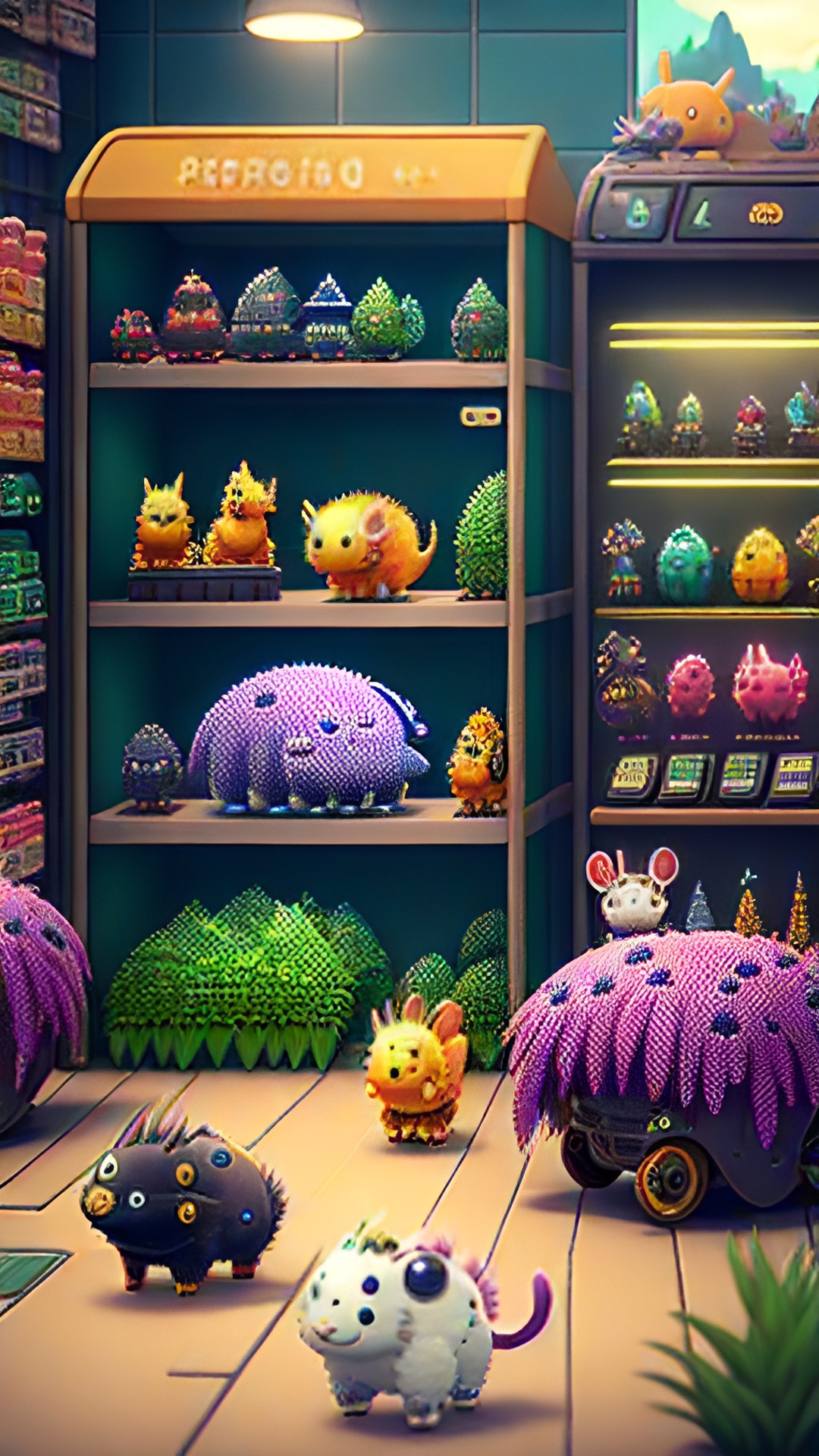 pet shop selling rejected ai generated creatures preview