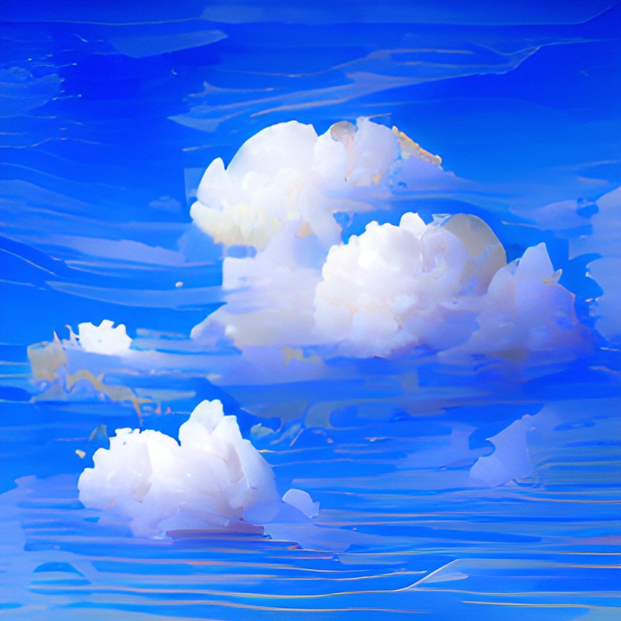 puffy clouds blue sky preview