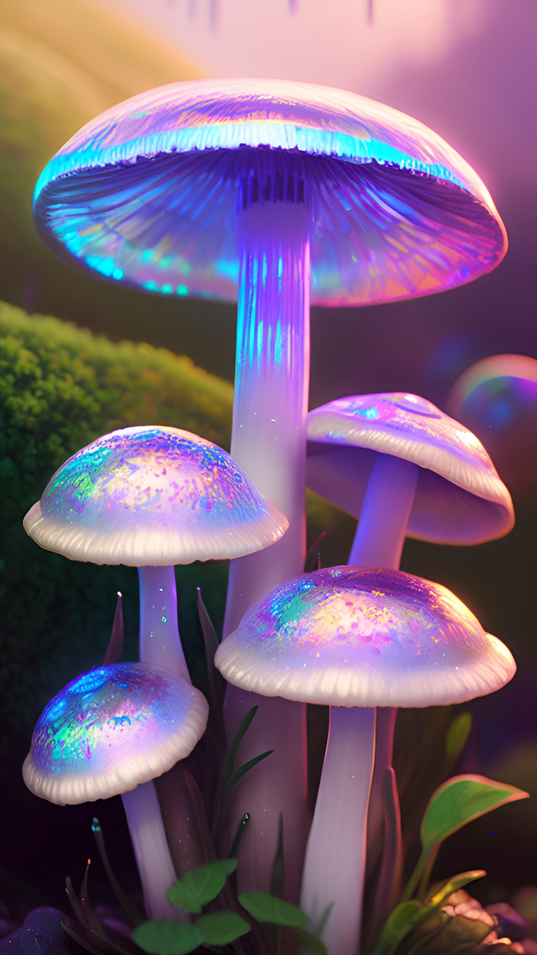 iridescent mushrooms preview