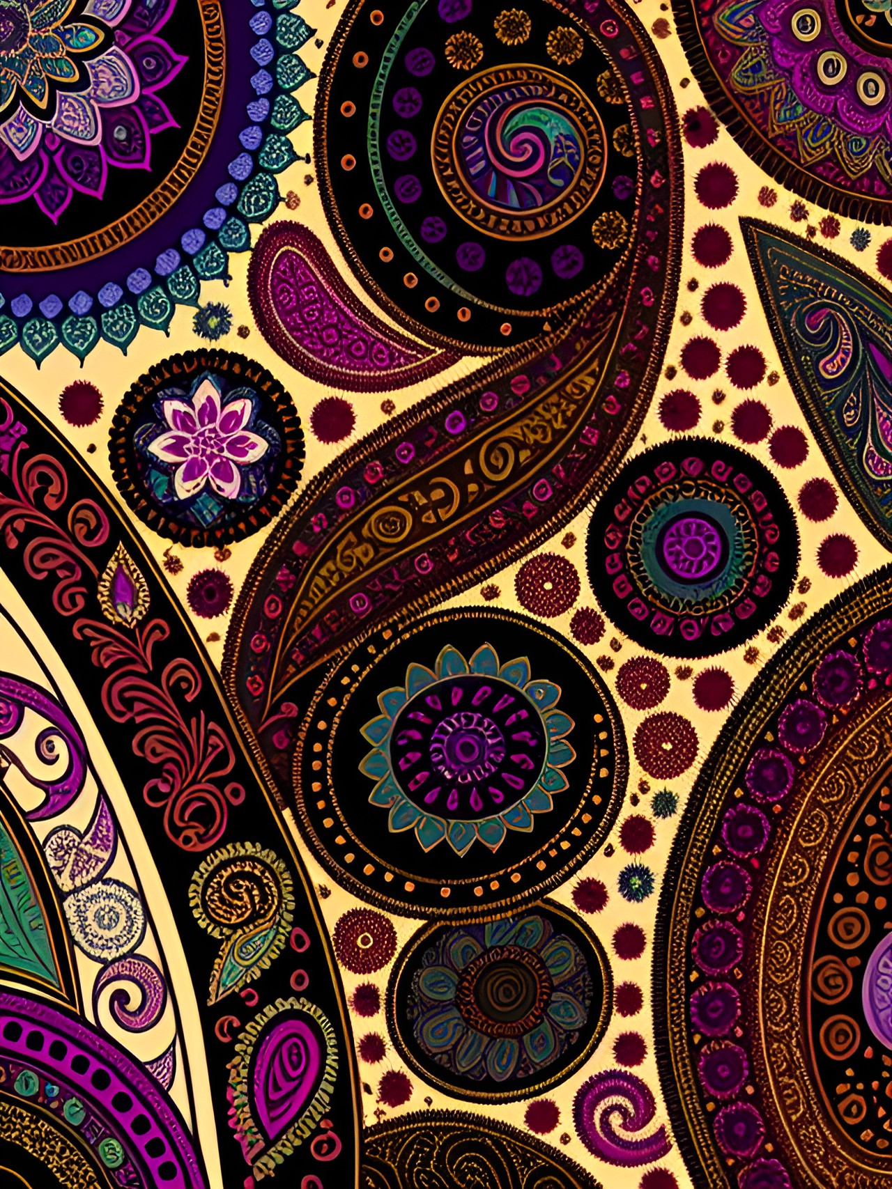 paisley print warm jewel tones preview