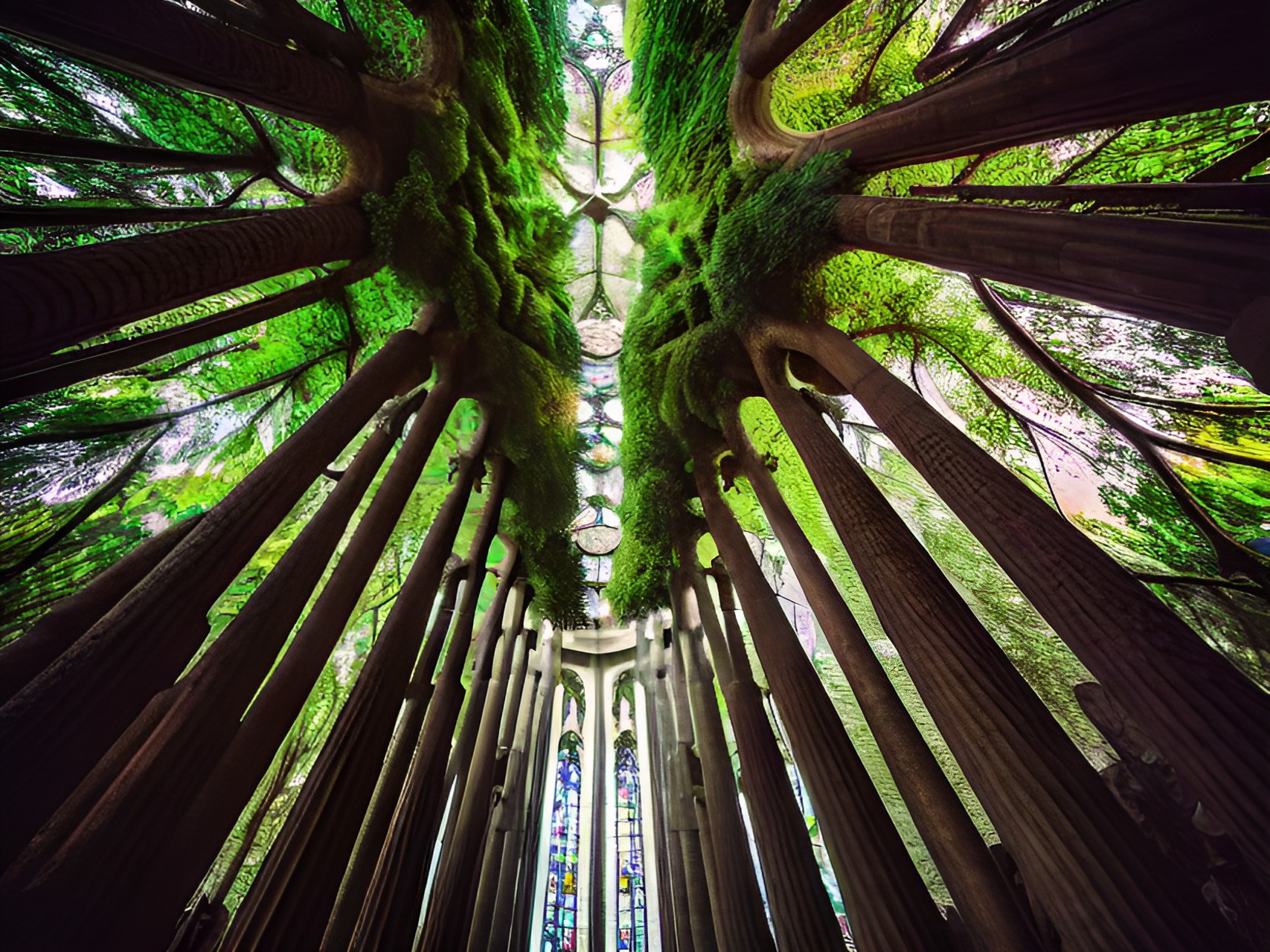 forest inside the sagrada familia cathedral preview