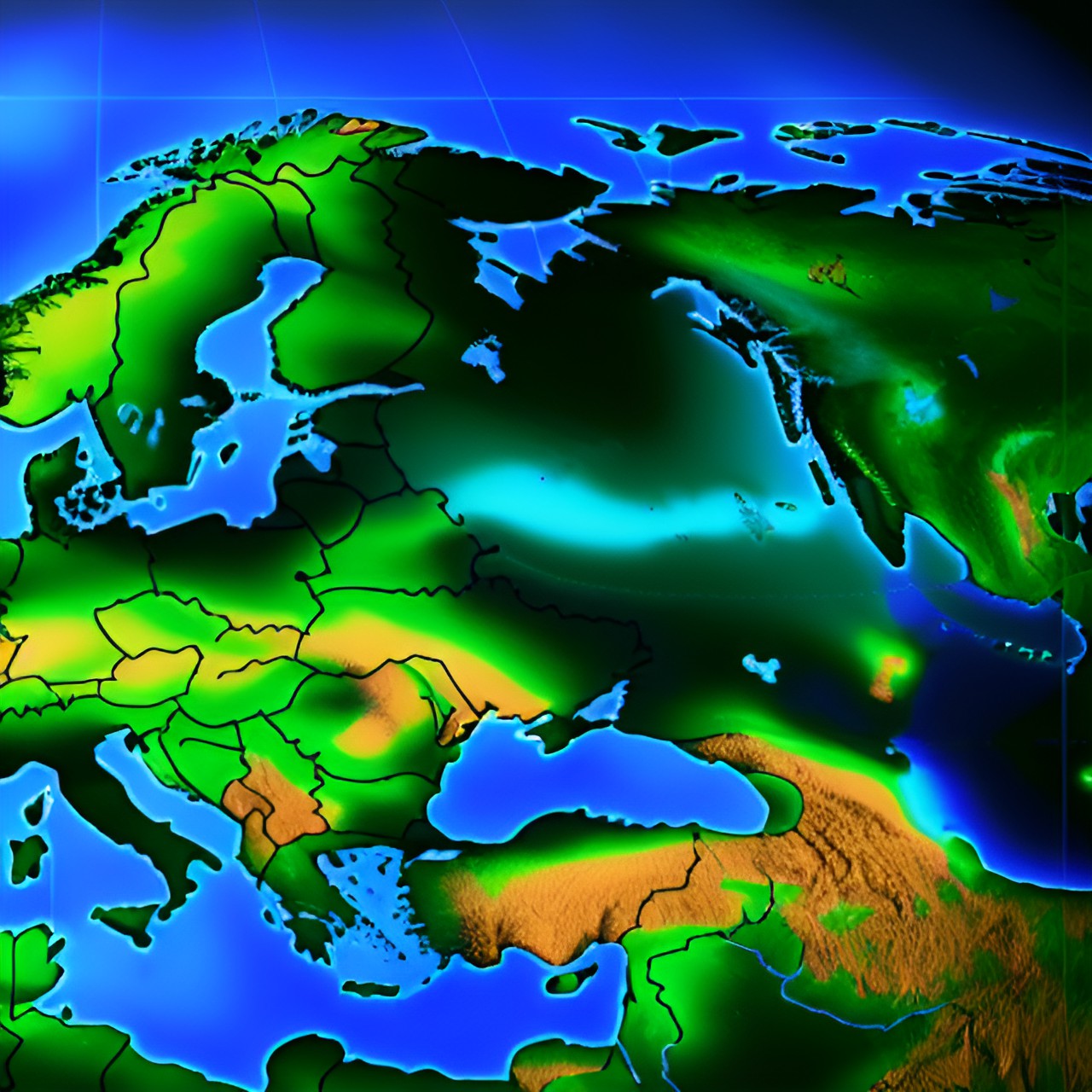 Sea Level Rise 28m - sea level rise with continent preview