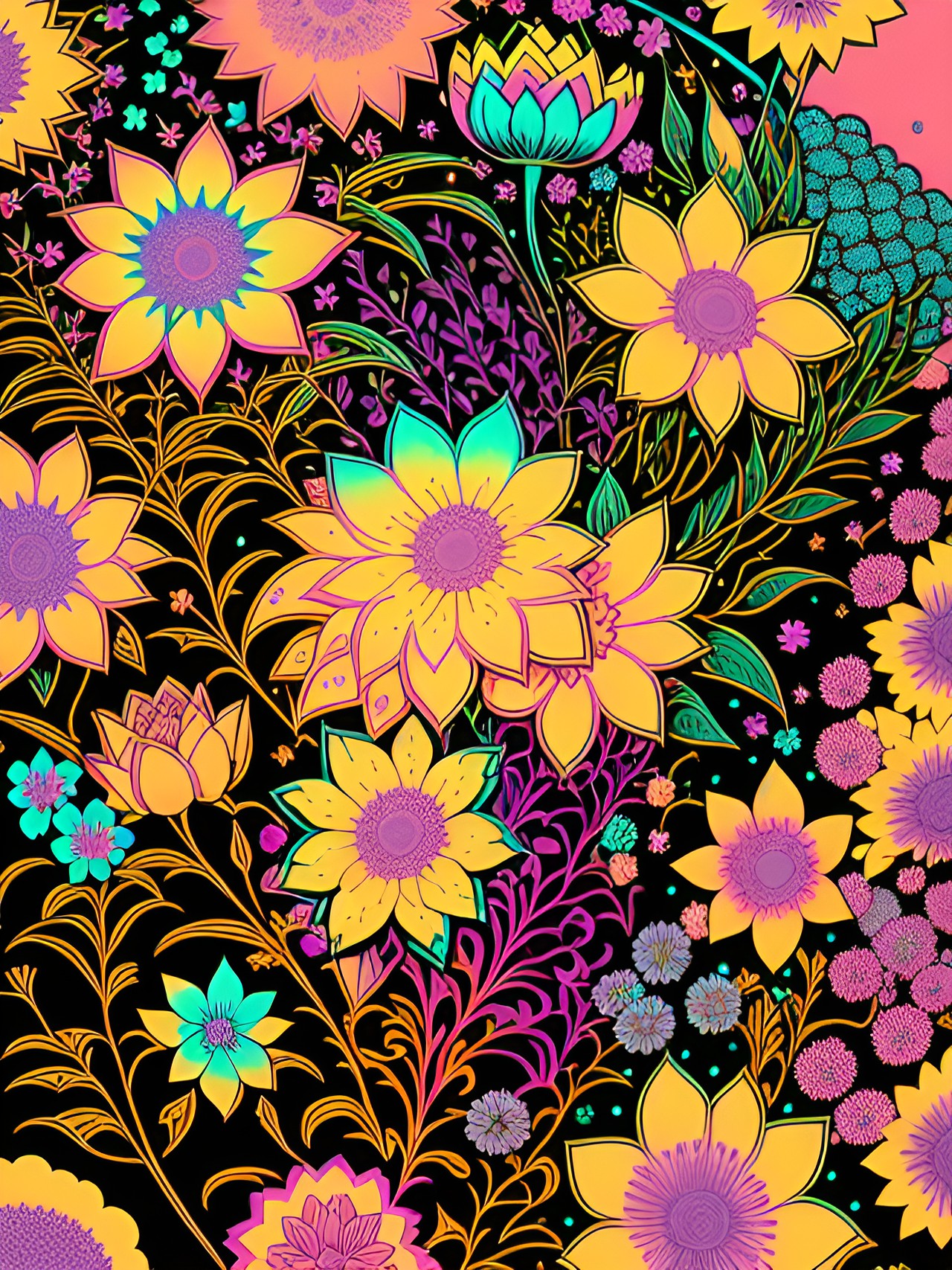 1970s flower print preview