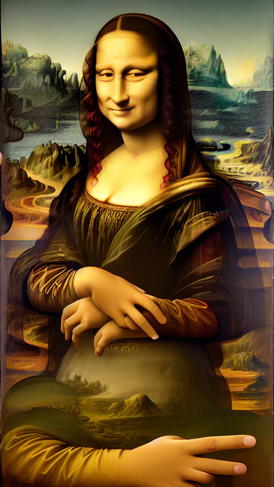 mona lisa threaten her finger preview