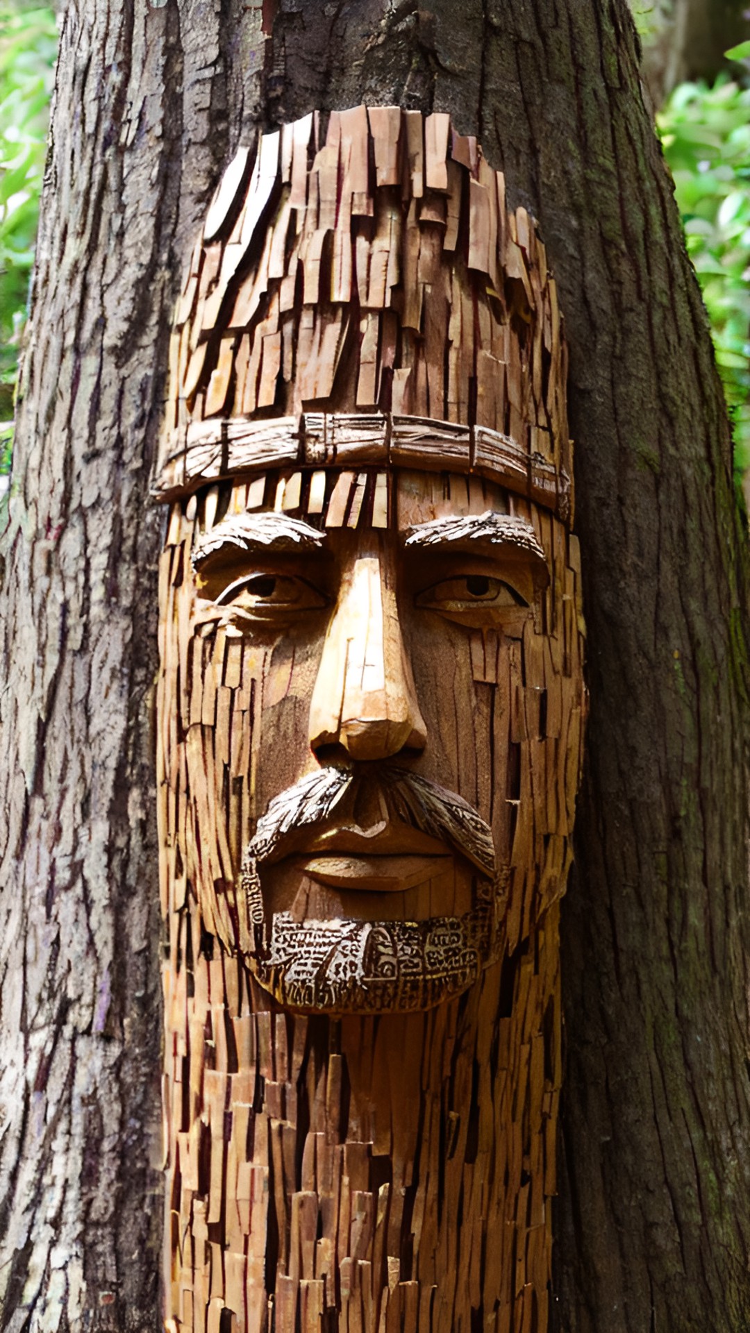 Portrait of tree man - man made from tree bark preview