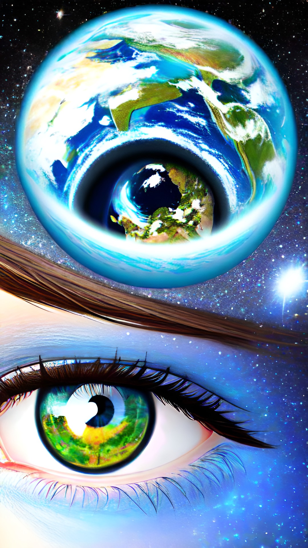 women's eyes with earth in it preview