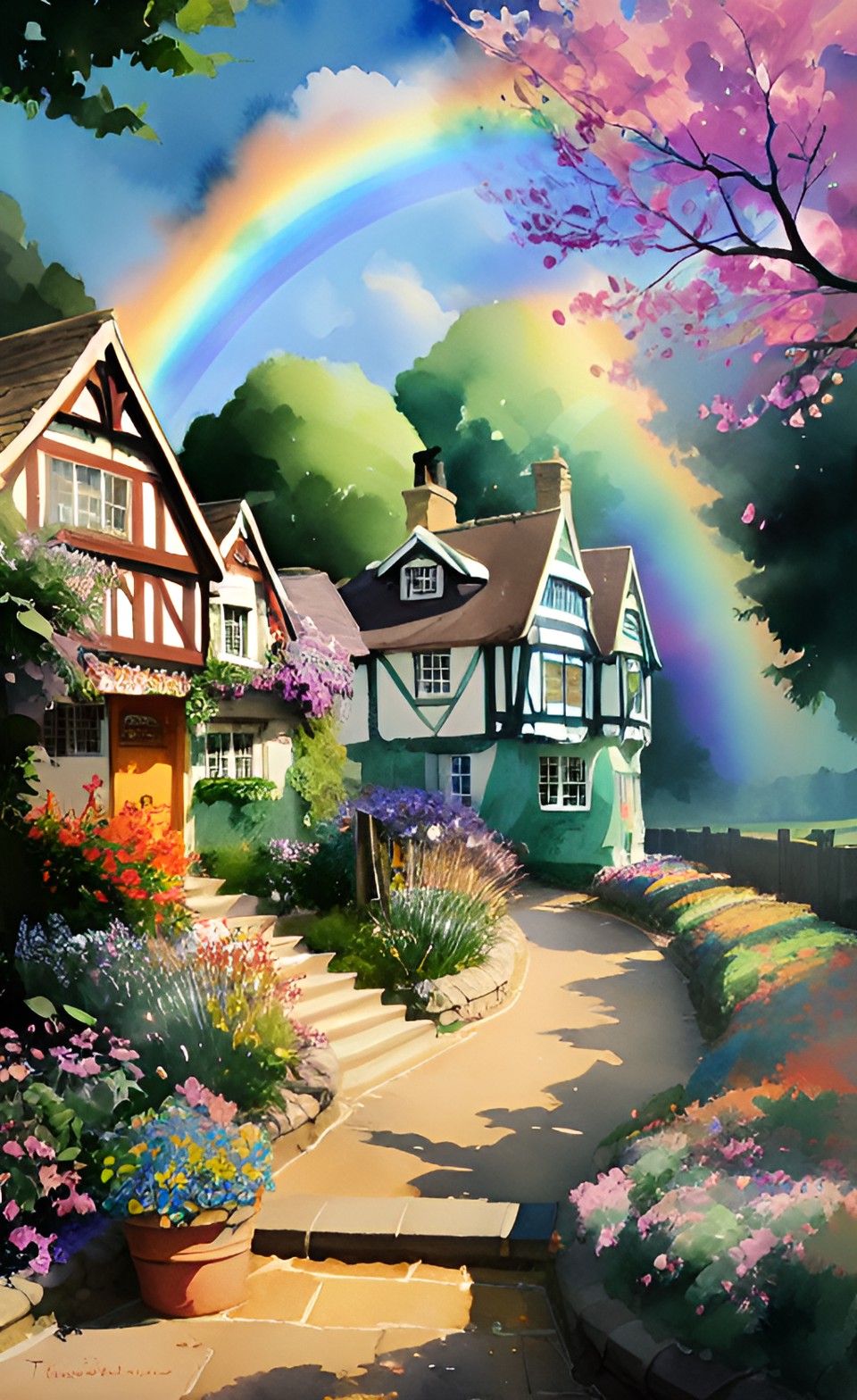 Peaceful Hamlet - rainbow village in old merry england. preview