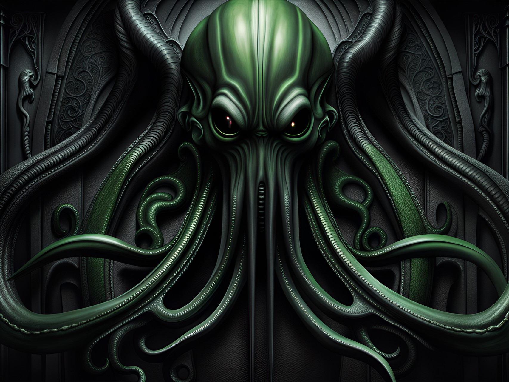 Squid Face 😆 - h.r. giger cthulhu +4k uhd preview