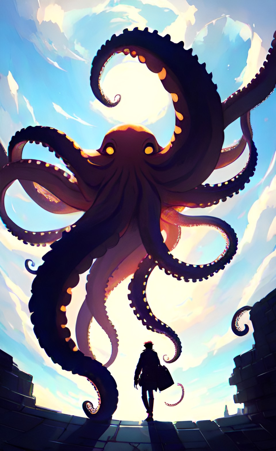 draw a octopus man dc comic art style, with dramatic lighting angles and lots of shadows. preview