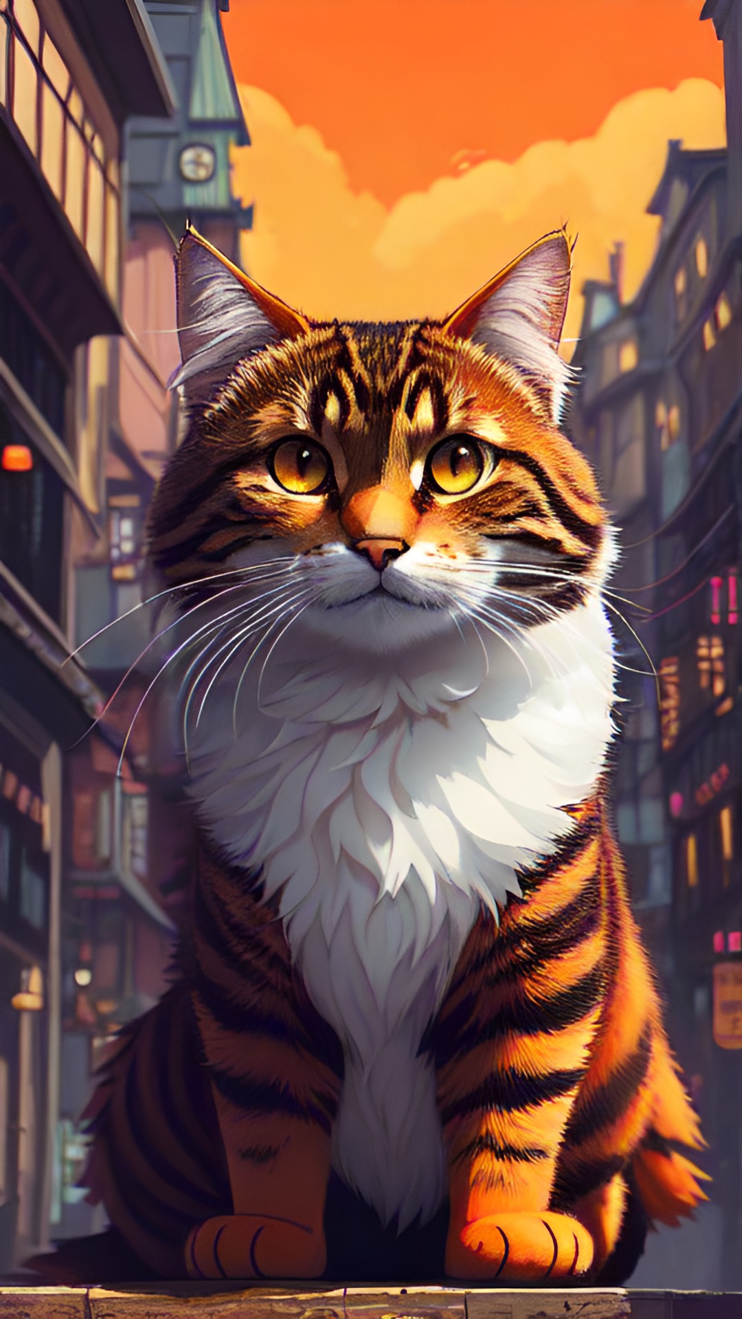 anthropomorphic orange with brown stripes furry fluffy smiling cat looks like sherlock holmes. intricately-detailed, full-hd, super-resolution, 4d, 128k preview