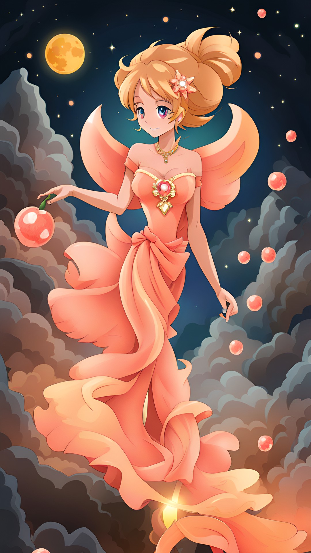 Moon Peach Majesty - peach rock candy in the glimmering moon preview