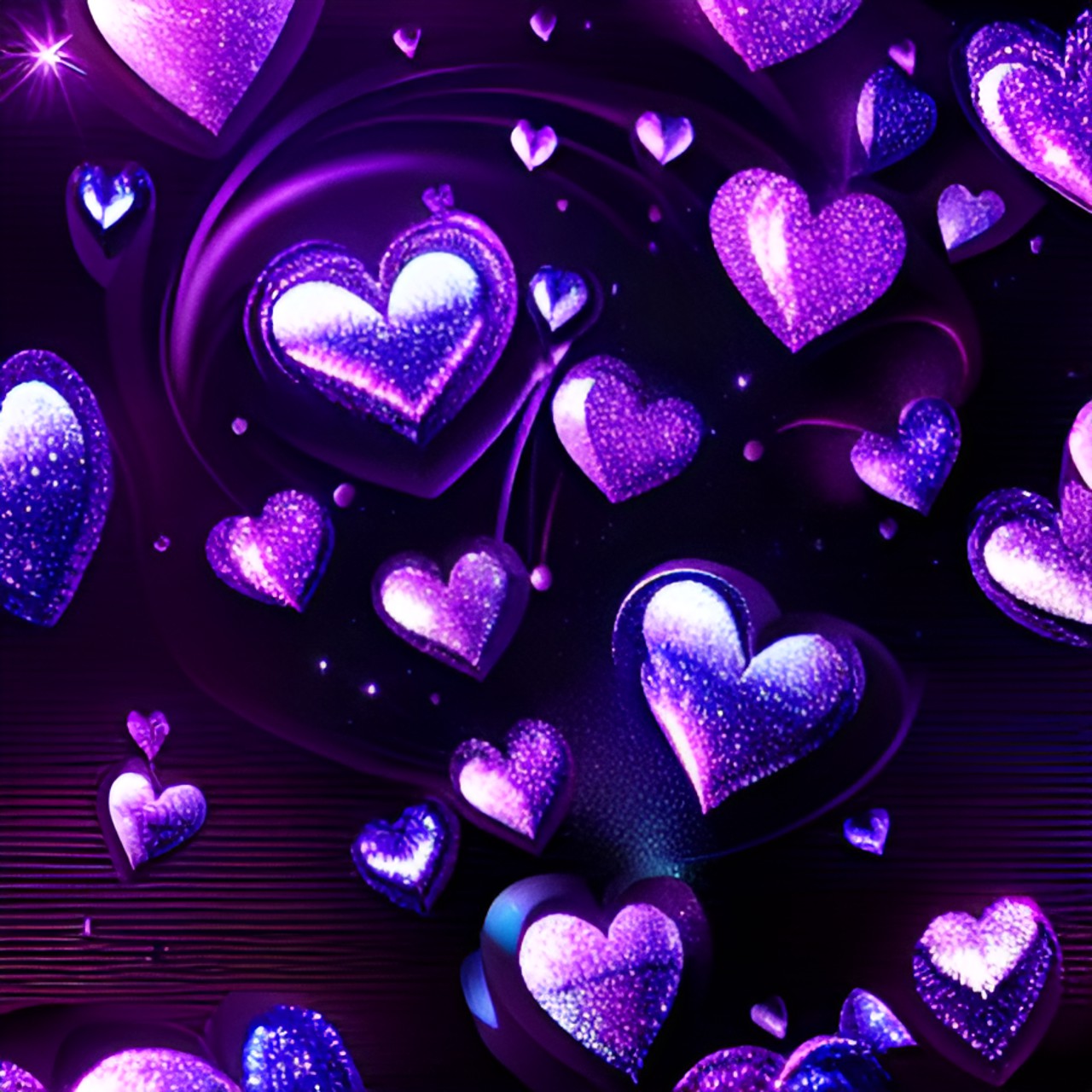 glitter bomb metallic purple hearts preview