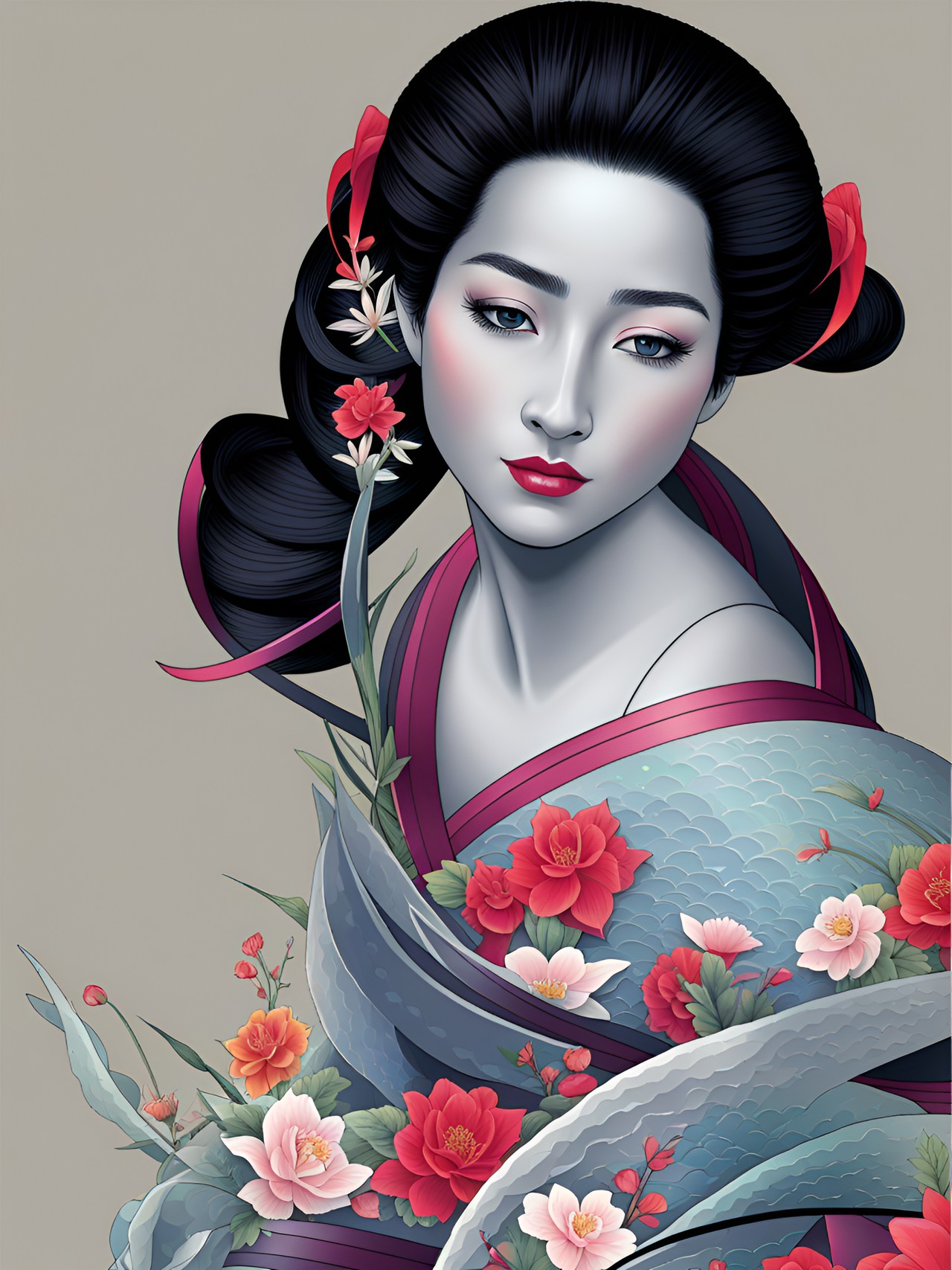 geisha in garden preview