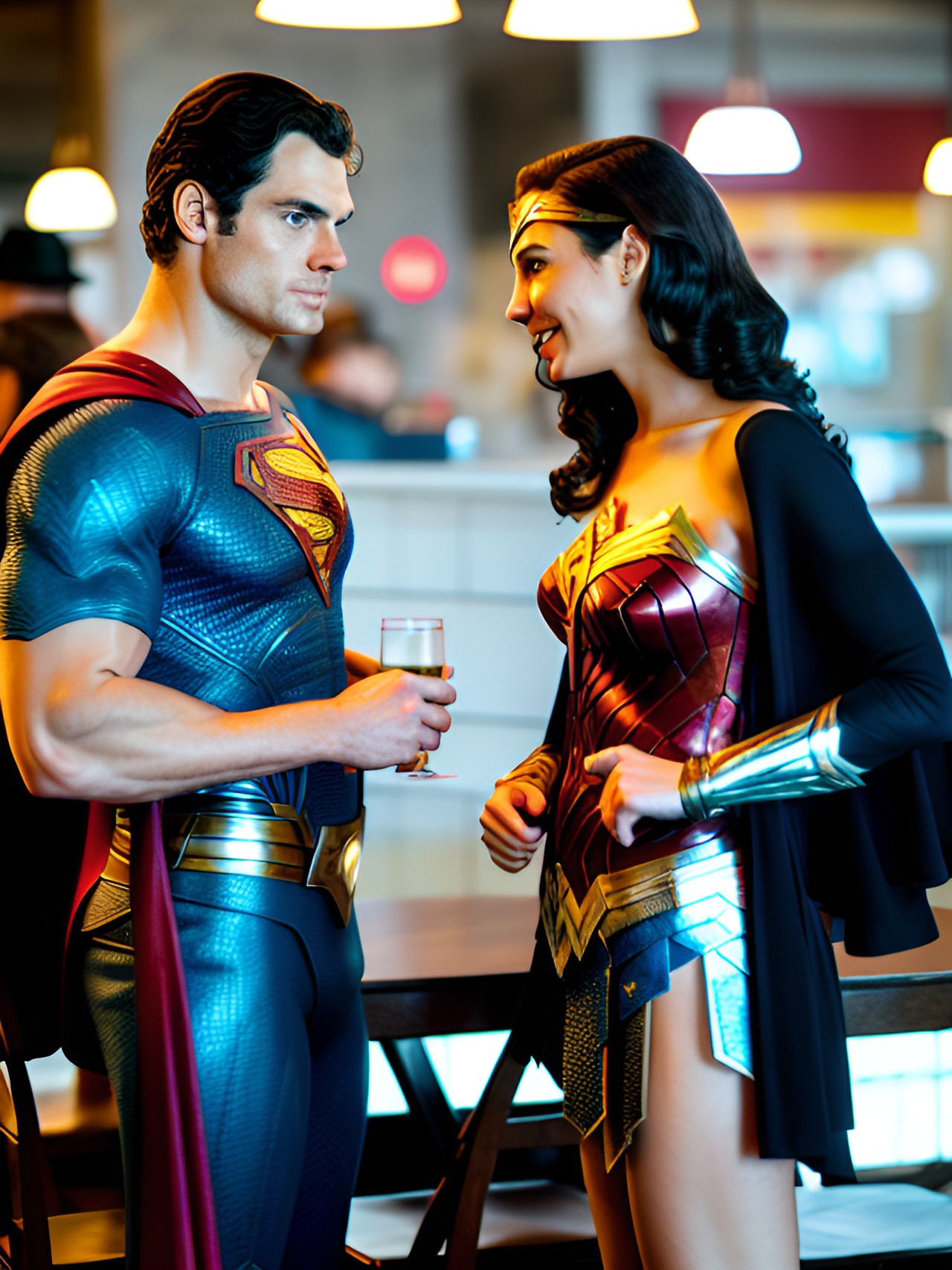 gal gadot as wonder woman and henry cavill as superman on a date preview